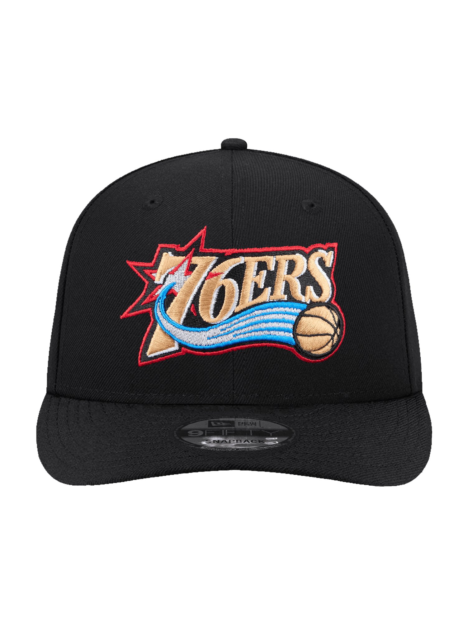 New Era Caps Philadelphia 76ers New Era NBA HWC 9FIFTY Pre-Curved Snapback Hat - Black