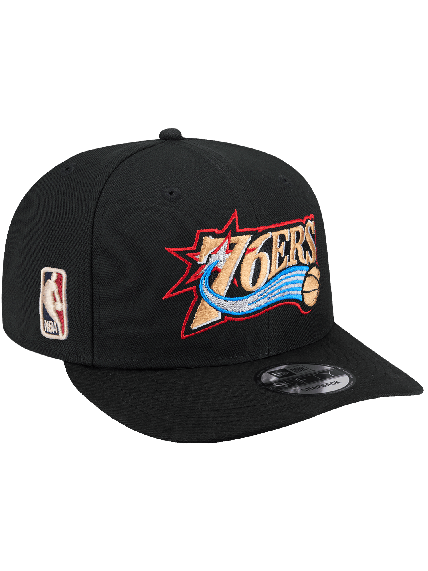 New Era Caps Philadelphia 76ers New Era NBA HWC 9FIFTY Pre-Curved Snapback Hat - Black