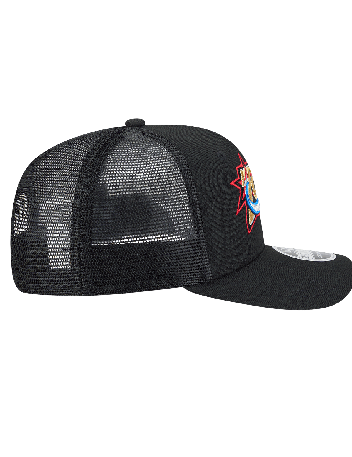 New Era Caps Philadelphia 76ers New Era NBA HWC 9SEVENTY Trucker Stretch Snapback Hat - Black