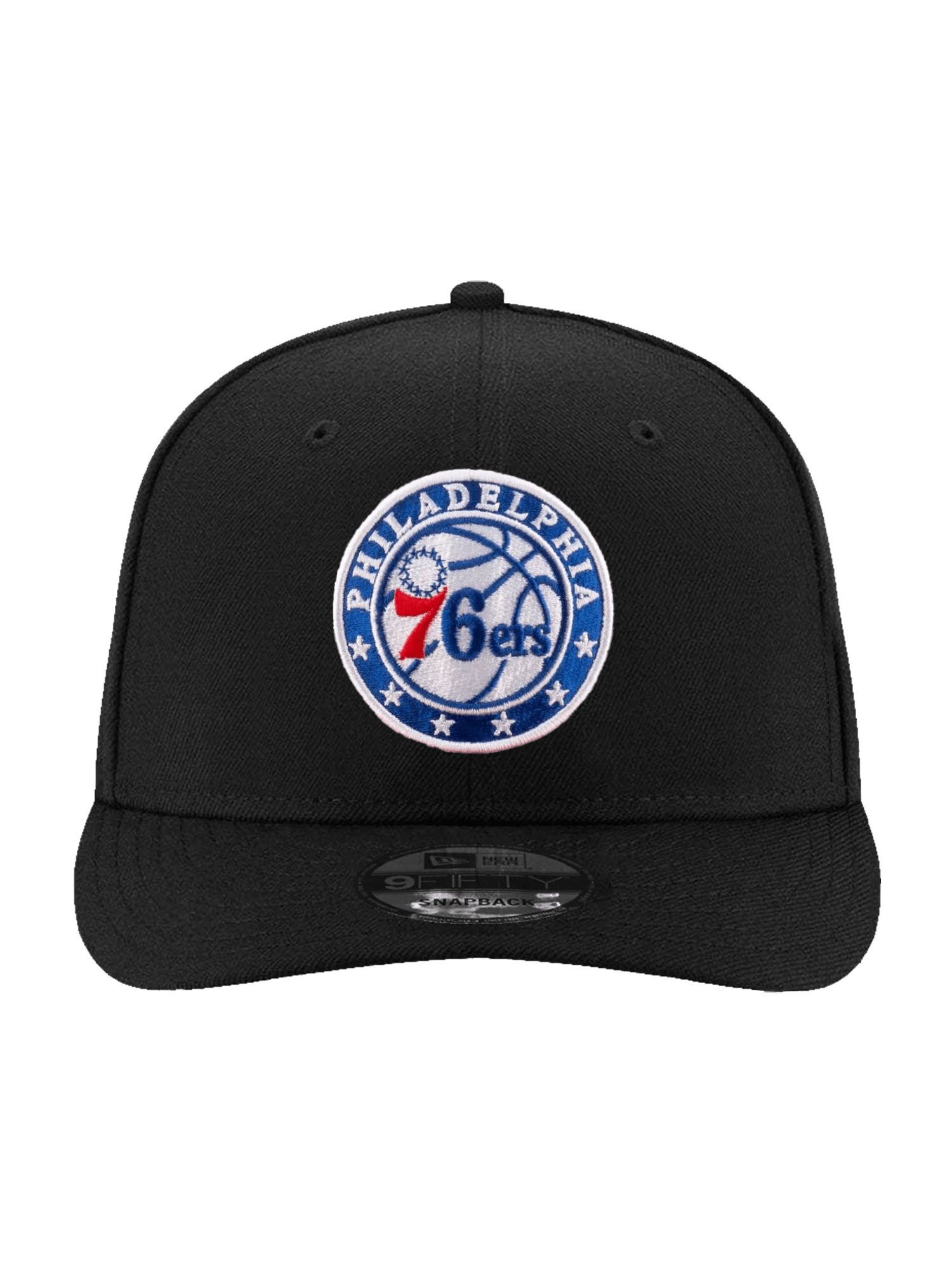 New Era Caps Philadelphia 76ers New Era NBA Team Pre-Curved 9FIFTY Snapback Hat - Black