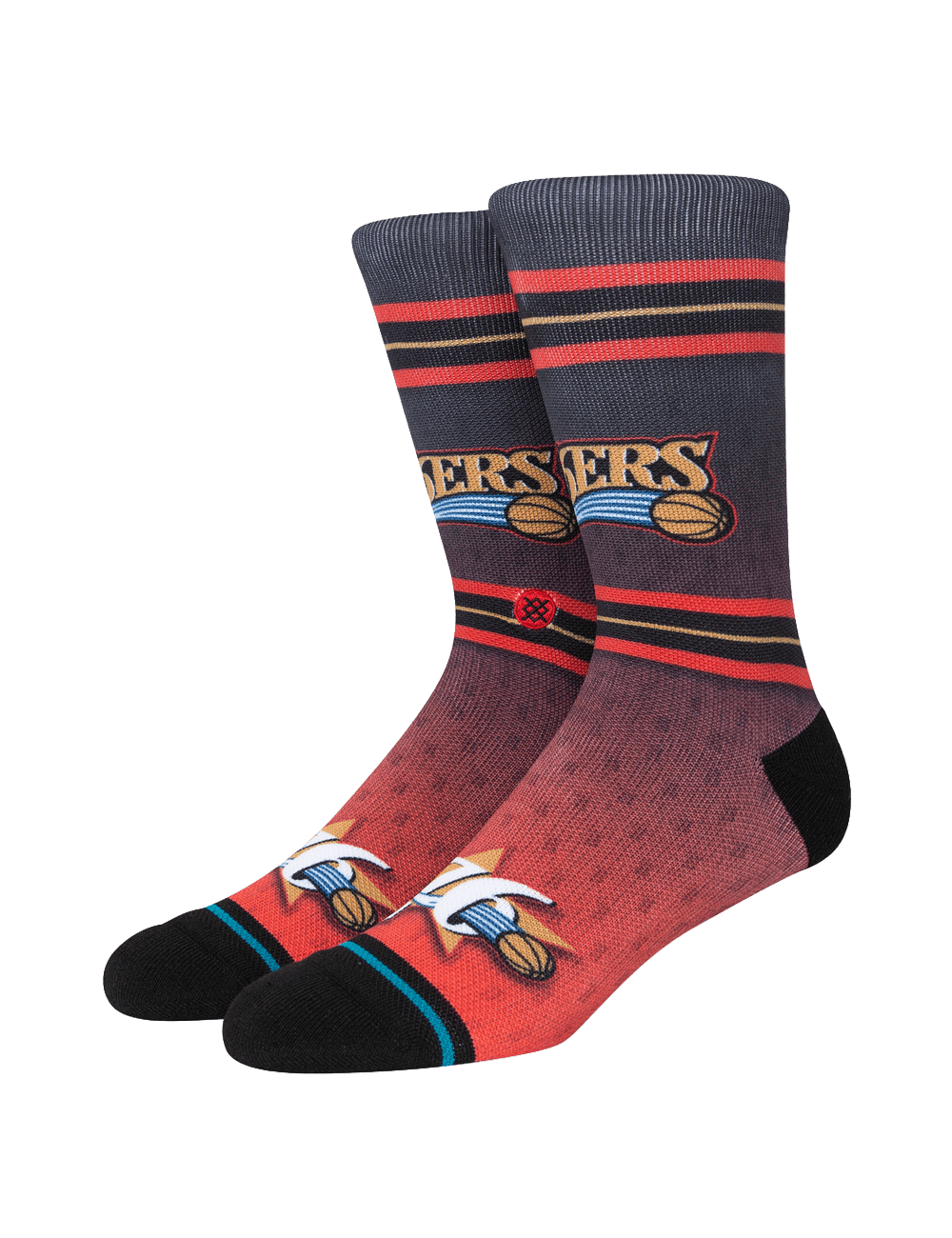 Stance Socks Large (9-12 US) Philadelphia 76ers Stance NBA HWC Throwback Grade Crew Socks