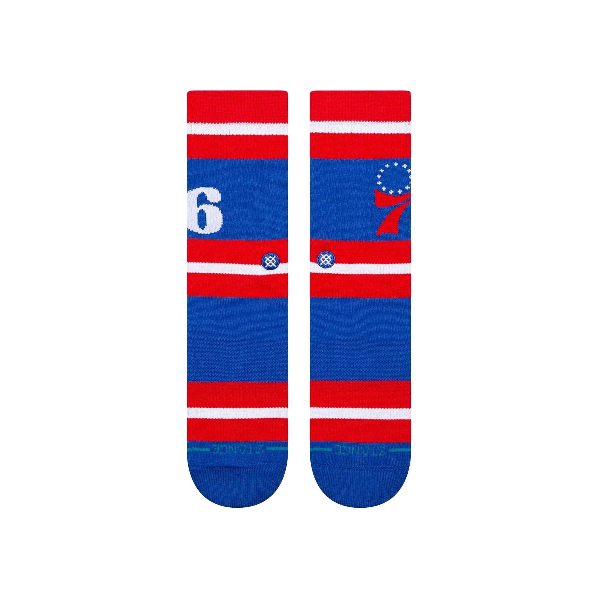 Stance Socks Large (9-12 US) Philadelphia 76ers Stance NBA Team Prep Crew Socks