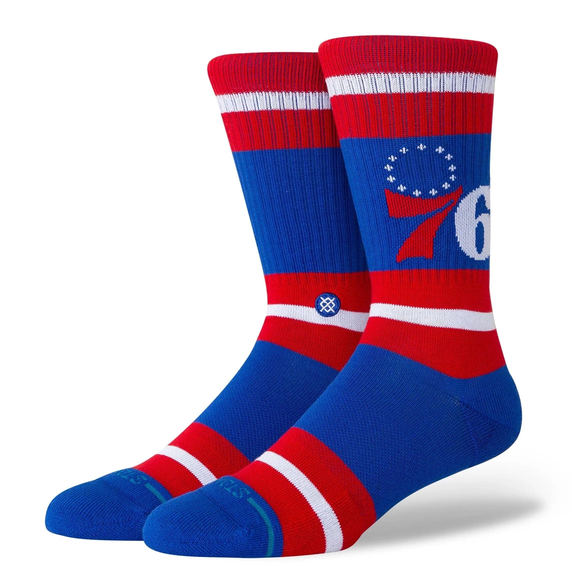 Stance Socks Large (9-12 US) Philadelphia 76ers Stance NBA Team Prep Crew Socks