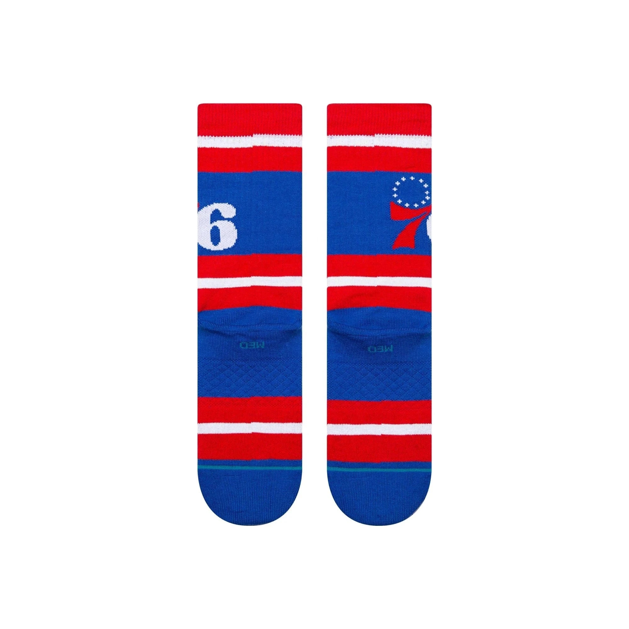 Stance Socks Large (9-12 US) Philadelphia 76ers Stance NBA Team Prep Crew Socks
