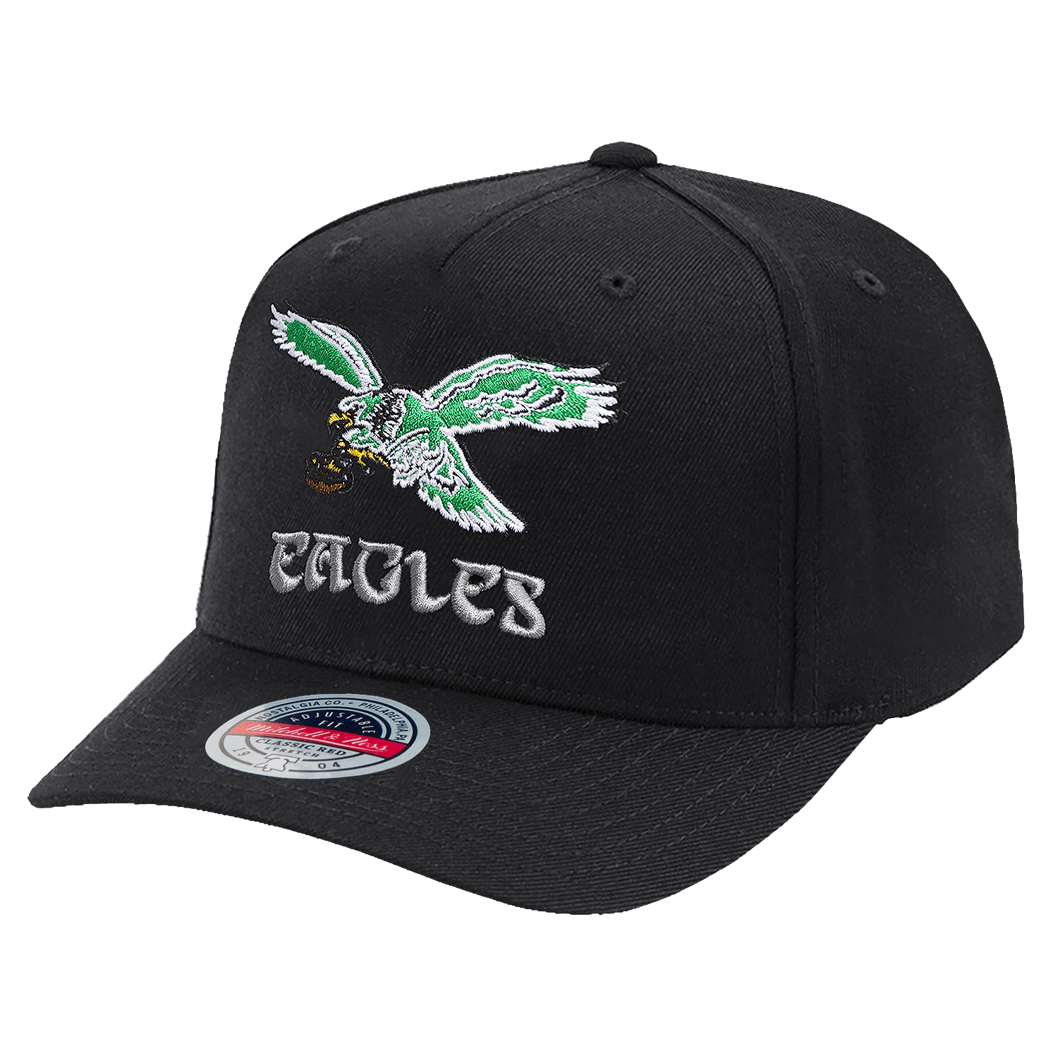 Mitchell And Ness Caps Philadelphia Eagles Mitchell & Ness NFL Throwback Classic Red Snapback Hat - Black