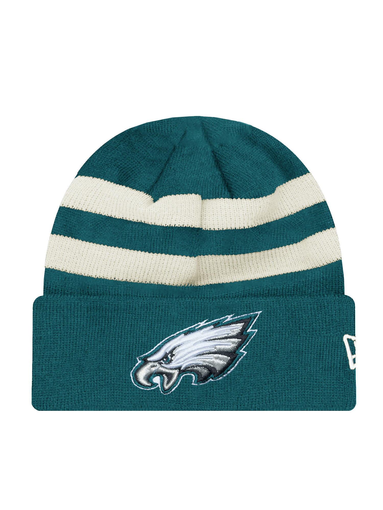 New Era Beanies Philadelphia Eagles New Era NFL Ivory Stripe Knit Beanie - Green