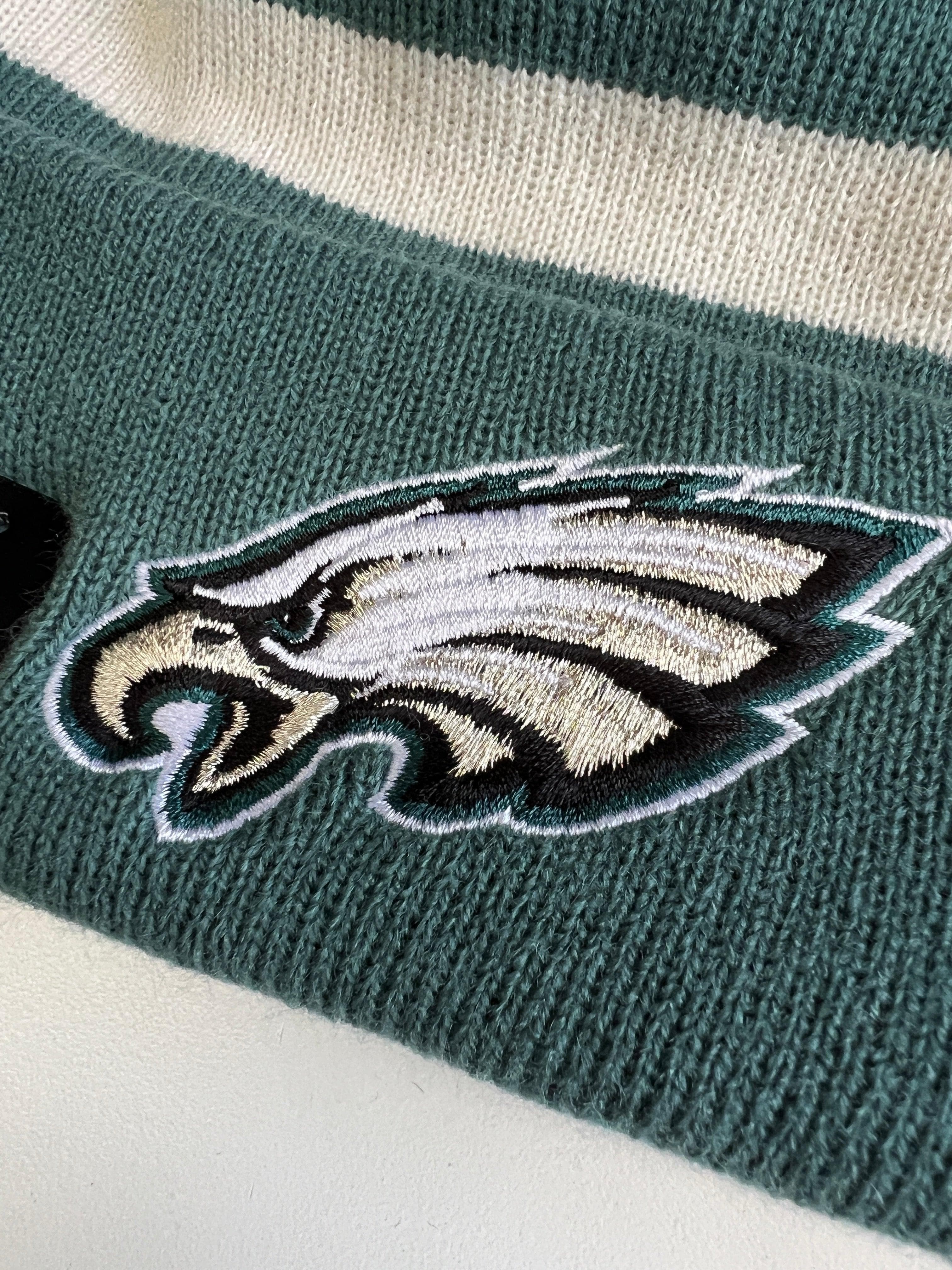 New Era Beanies Philadelphia Eagles New Era NFL Ivory Stripe Pom Knit Beanie - Green