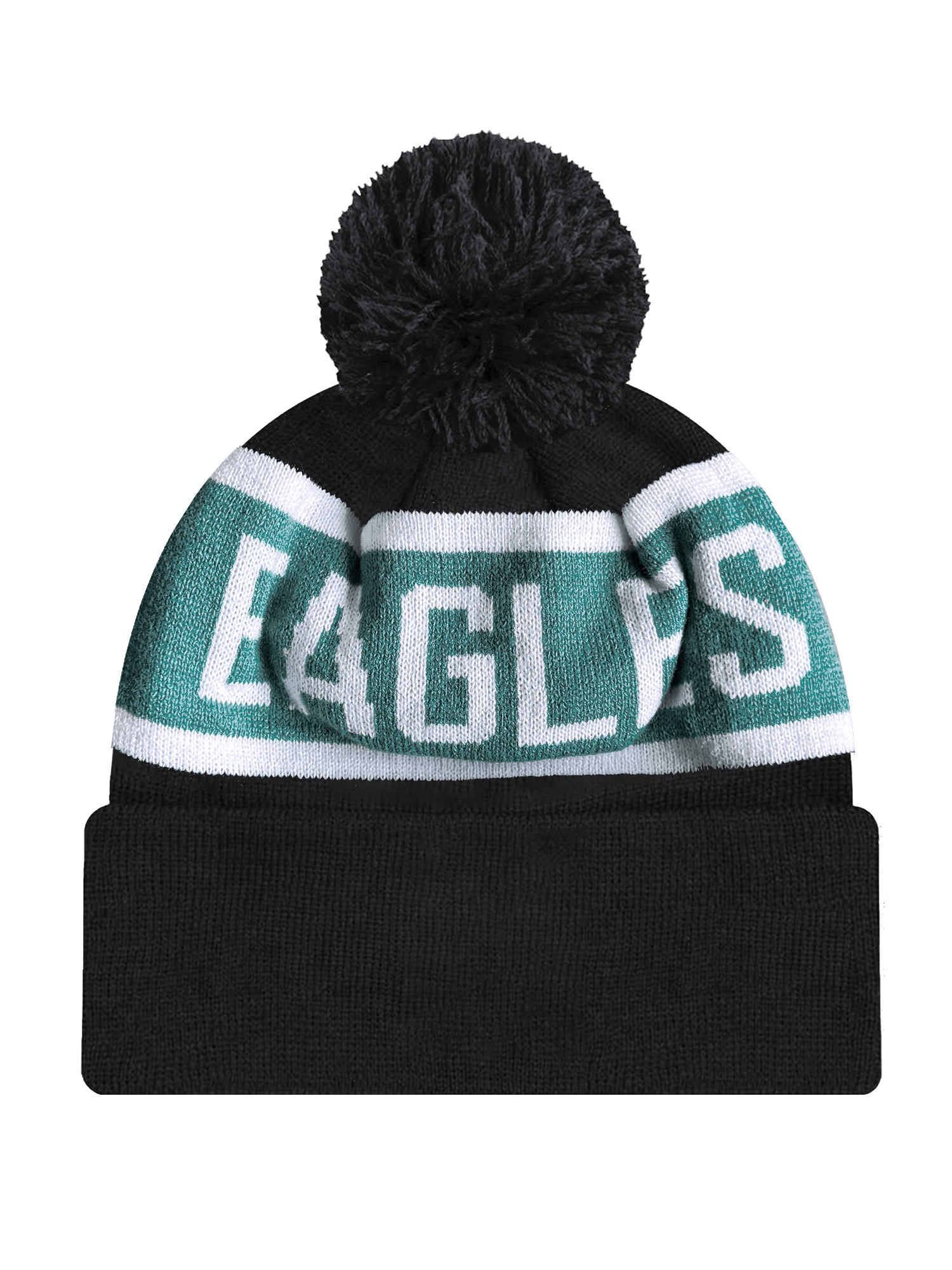 New Era Beanies Philadelphia Eagles New Era NFL Team Spell Pom Knit Beanie - Black
