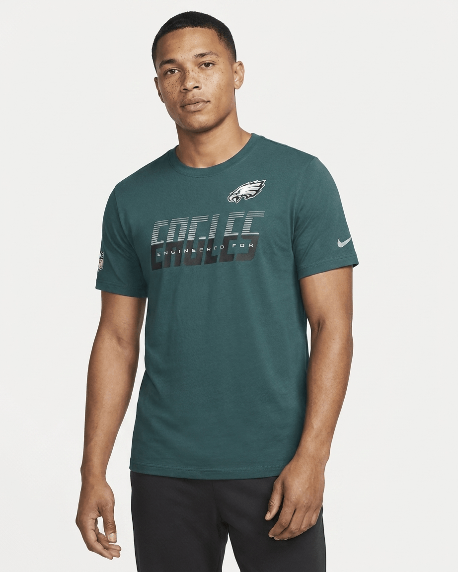 Nike T-Shirts Philadelphia Eagles Nike NFL 26 Sideline Team Issue Dri-Fit T-Shirt - Teal