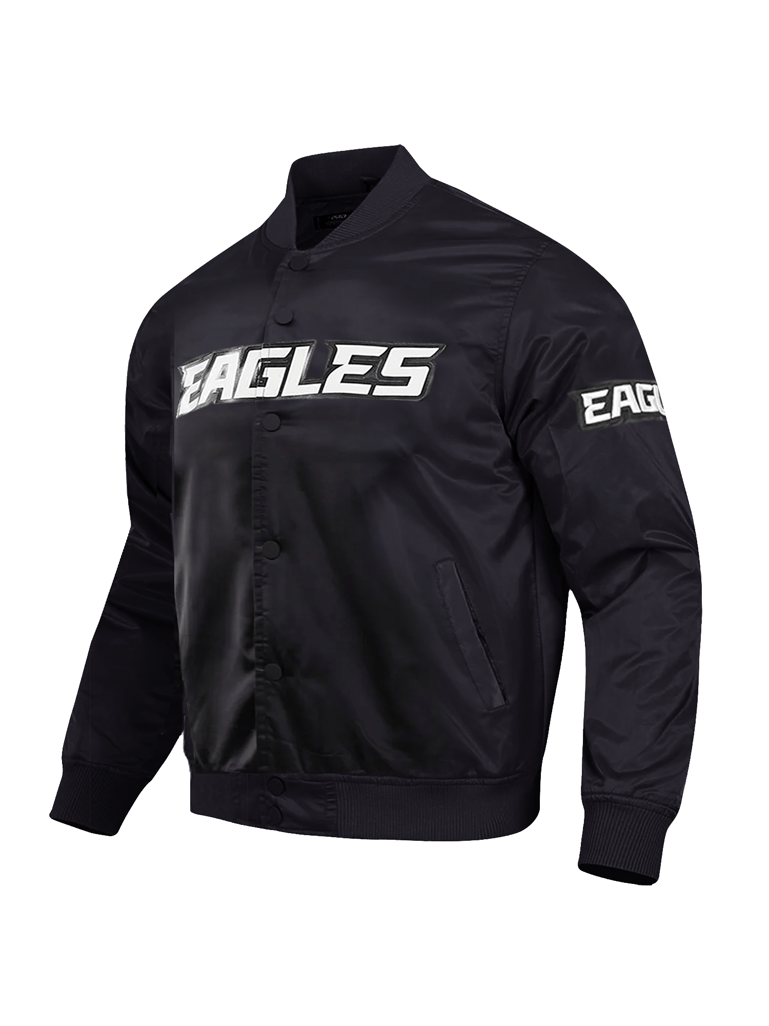 Pro Standard Jackets Philadelphia Eagles Pro Standard NFL Team Classic Satin Button Jacket - Black