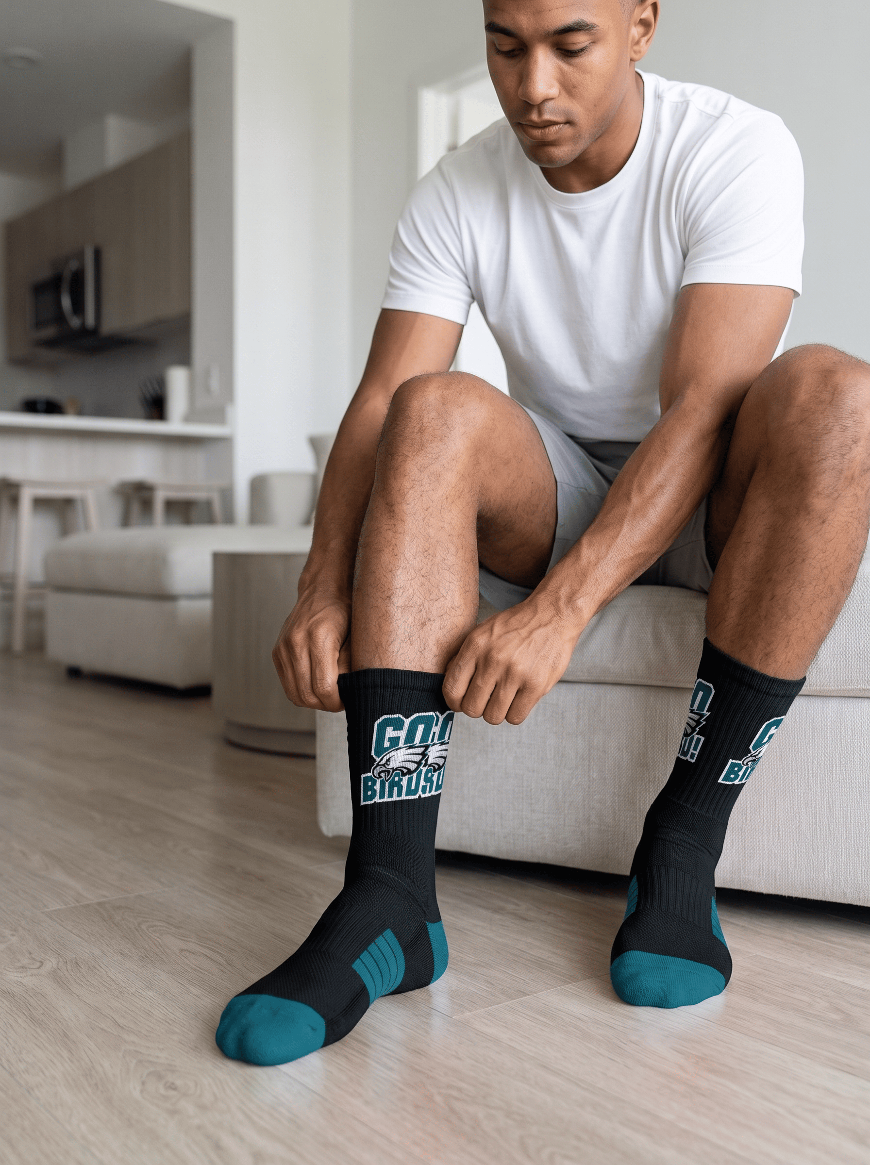 Strideline Socks Large (9-12 US) Philadelphia Eagles Strideline NFL Team Premier Flex-Stretch Crew Socks - 2 Pack
