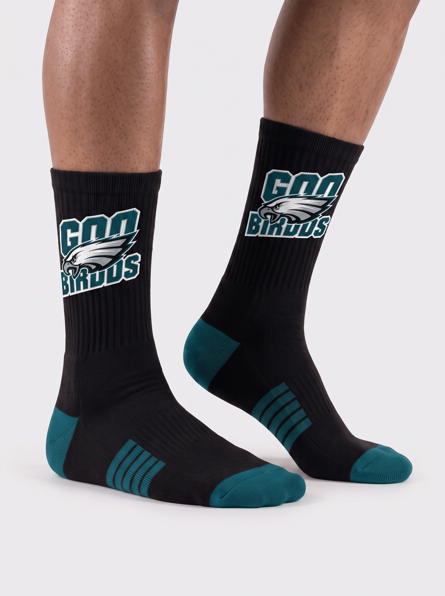 Strideline Socks Large (9-12 US) Philadelphia Eagles Strideline NFL Team Premier Flex-Stretch Crew Socks - 2 Pack