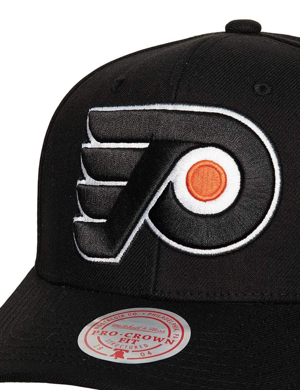 Mitchell And Ness Caps Philadelphia Flyers Mitchell & Ness NHL Team 2.0 Pro Crown Snapback Hat - Black
