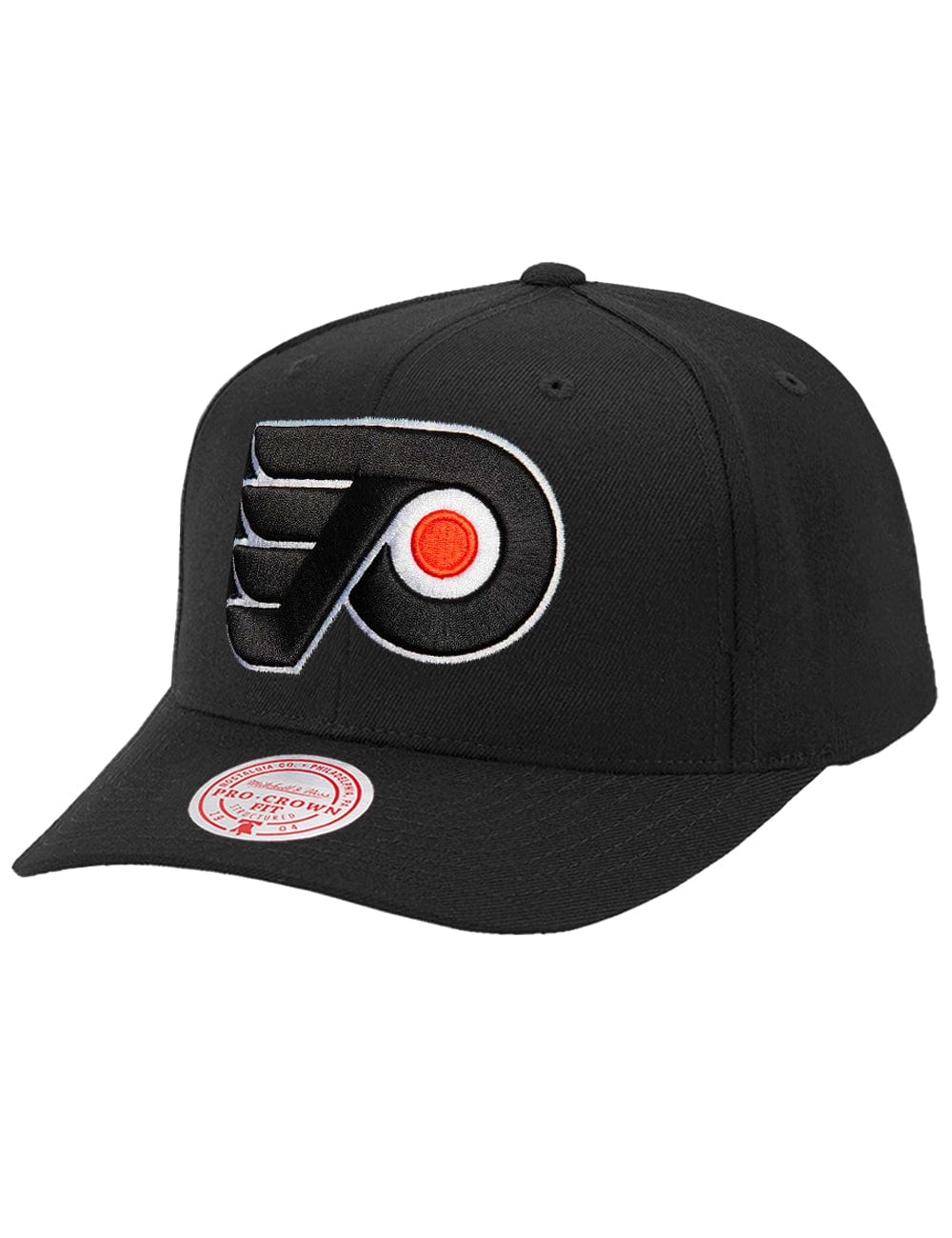 Mitchell And Ness Caps Philadelphia Flyers Mitchell & Ness NHL Team 2.0 Pro Crown Snapback Hat - Black