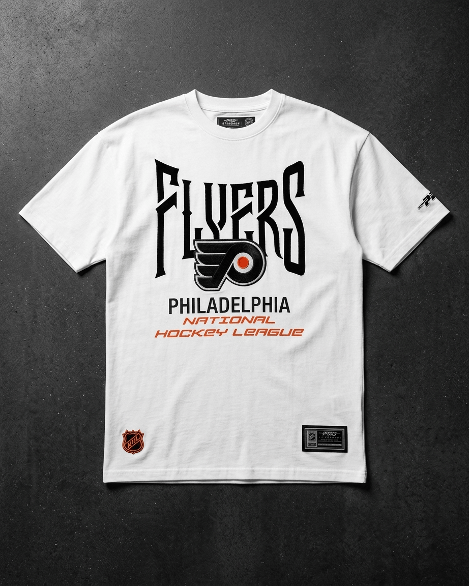 Pro Standard T-Shirts Philadelphia Flyers Pro Standard NHL City Tour 2.0 Drop Shoulder T-Shirt - White