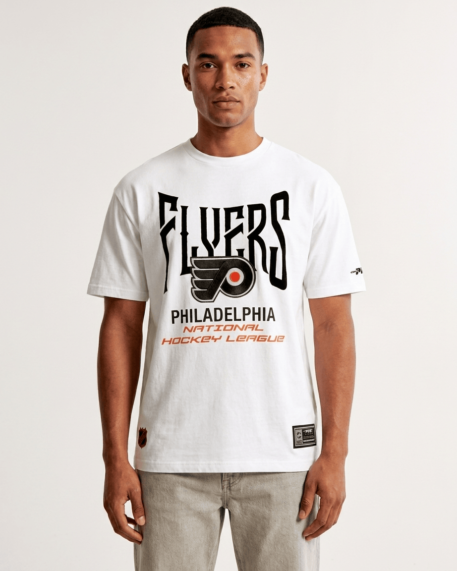 Pro Standard T-Shirts Philadelphia Flyers Pro Standard NHL City Tour 2.0 Drop Shoulder T-Shirt - White