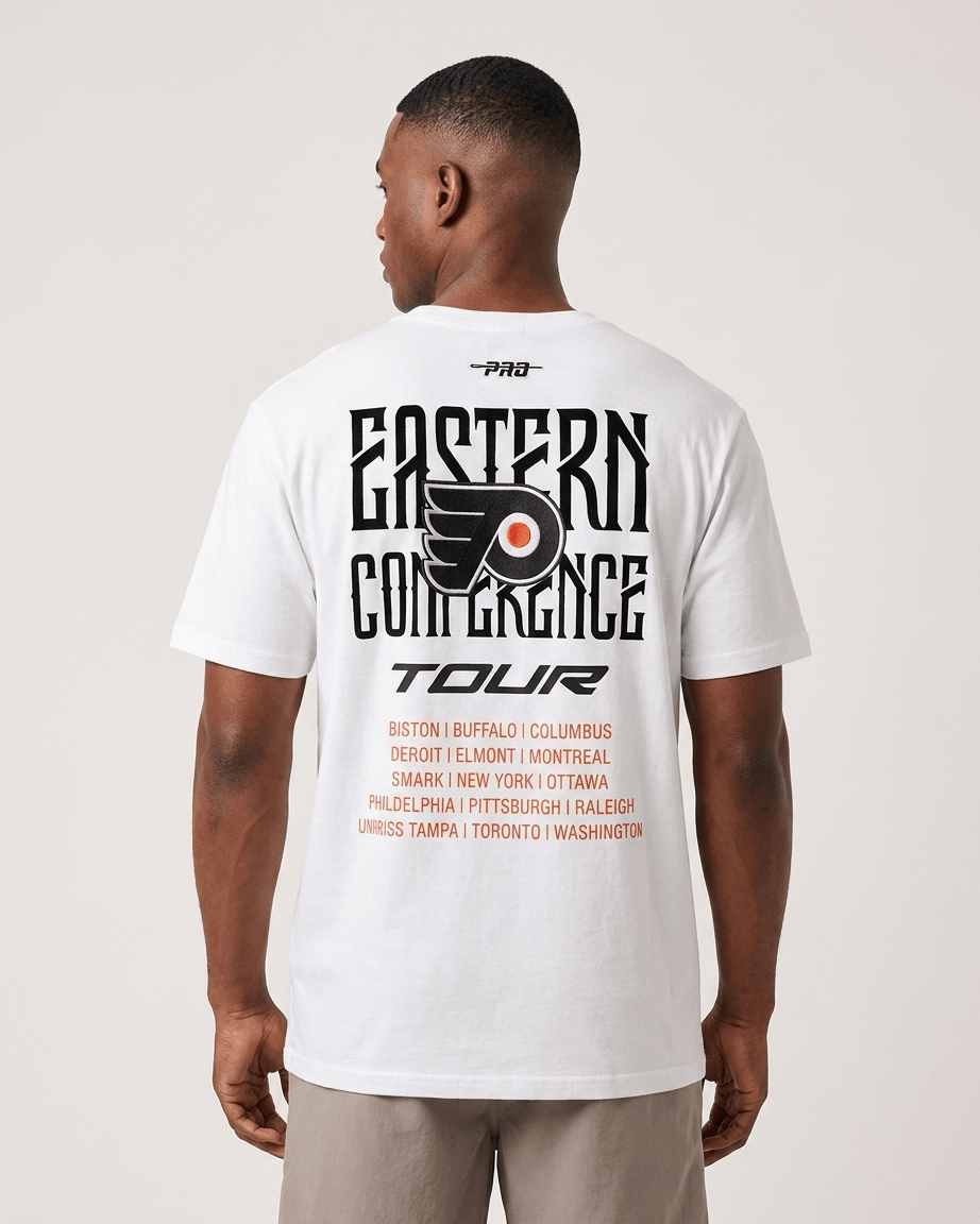 Pro Standard T-Shirts Philadelphia Flyers Pro Standard NHL City Tour 2.0 Drop Shoulder T-Shirt - White