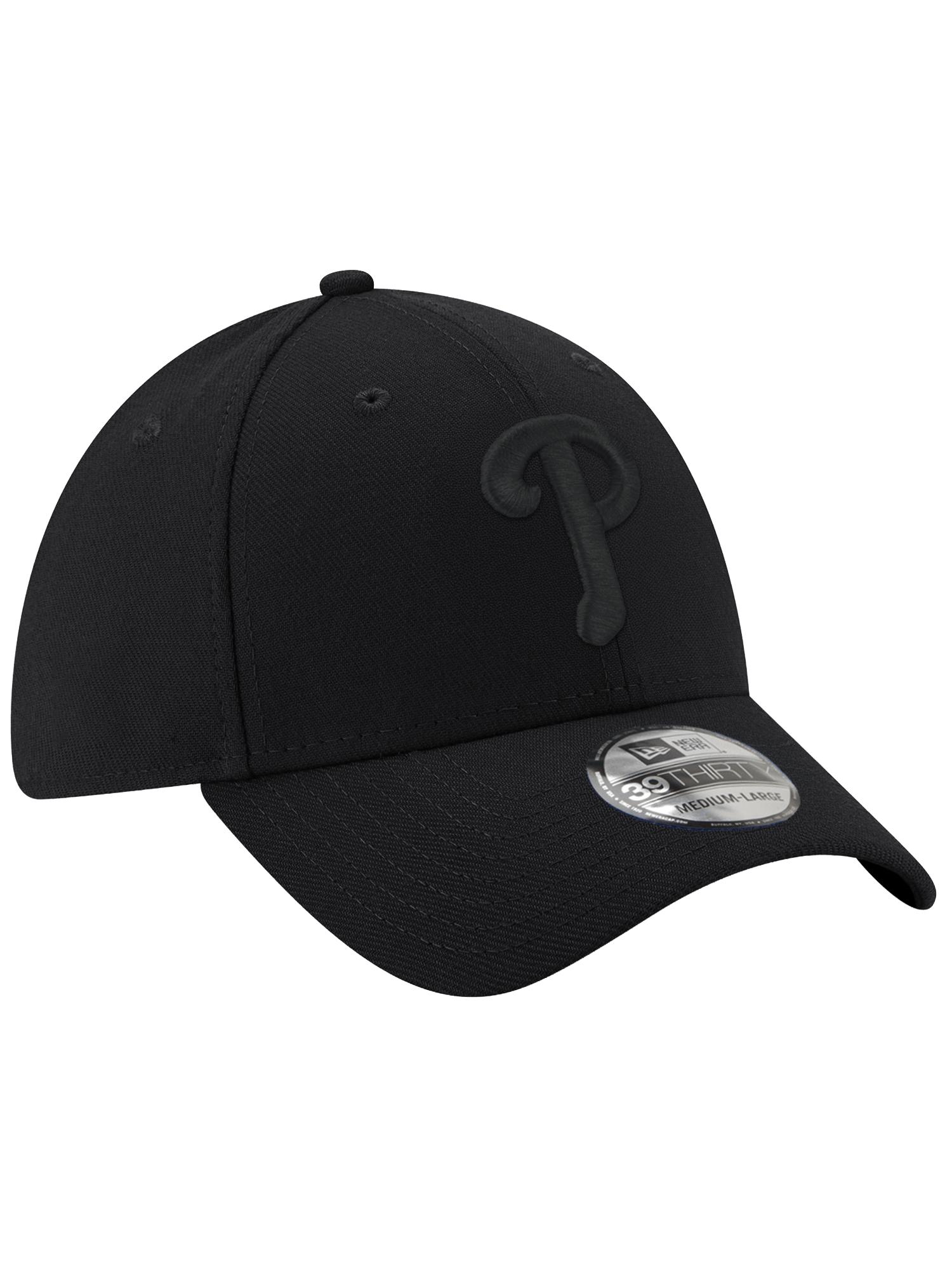 New Era Caps Philadelphia Phillies New Era MLB Black On Black 39THIRTY Stretch-Fit Hat