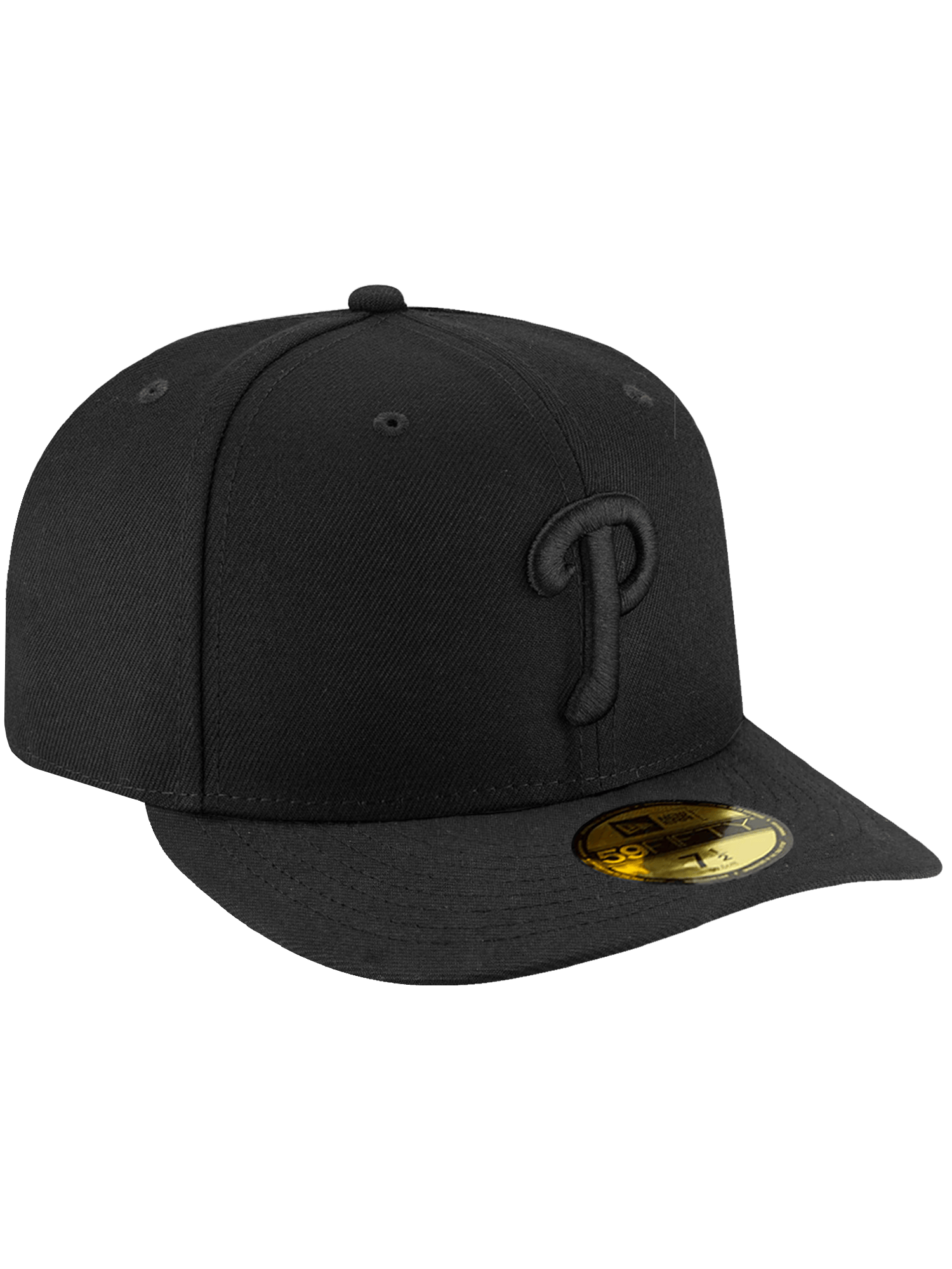 New Era Caps Philadelphia Phillies New Era MLB Black On Black 59FIFTY Pre-Curved Fitted Hat