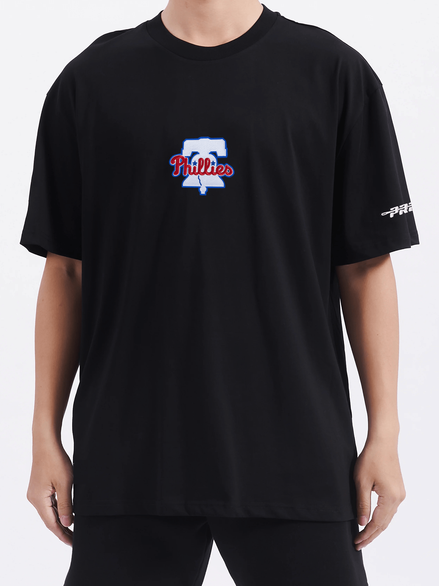 Pro Standard T-Shirts Philadelphia Phillies Pro Standard MLB Icon Drop Shoulder T-Shirt - Black