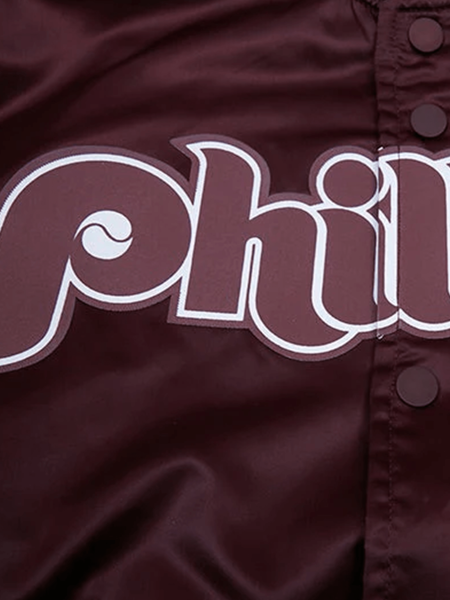 Pro Standard Jackets Philadelphia Phillies Pro Standard MLB Team Classic Satin Button Jacket - Wine