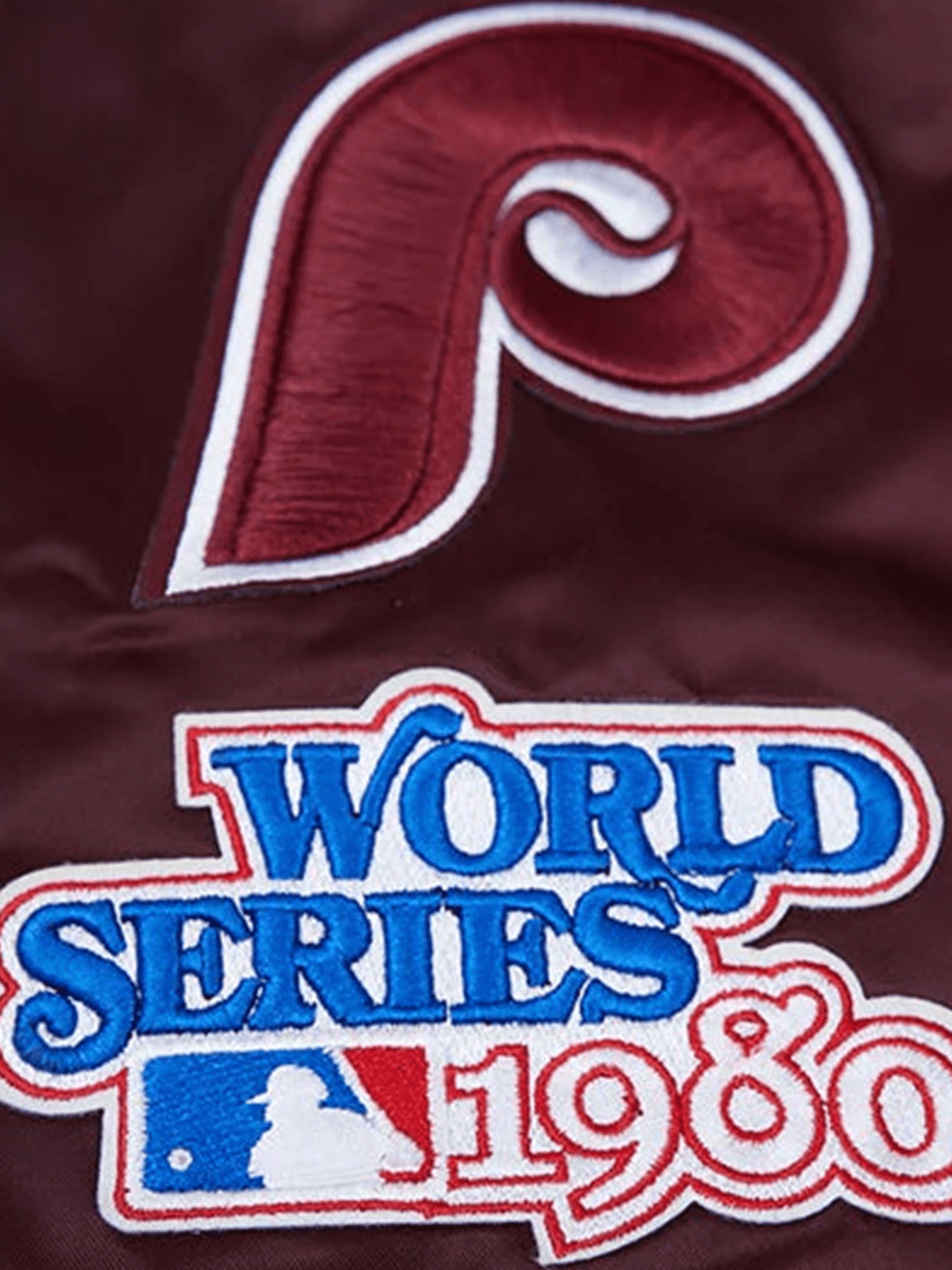 Pro Standard Jackets Philadelphia Phillies Pro Standard MLB Team Classic Satin Button Jacket - Wine