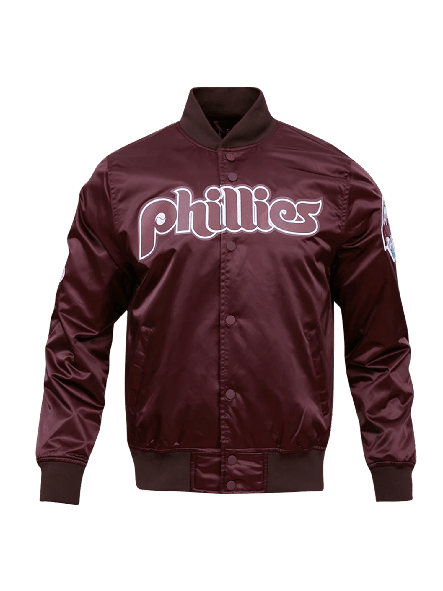 Pro Standard Jackets Philadelphia Phillies Pro Standard MLB Team Classic Satin Button Jacket - Wine
