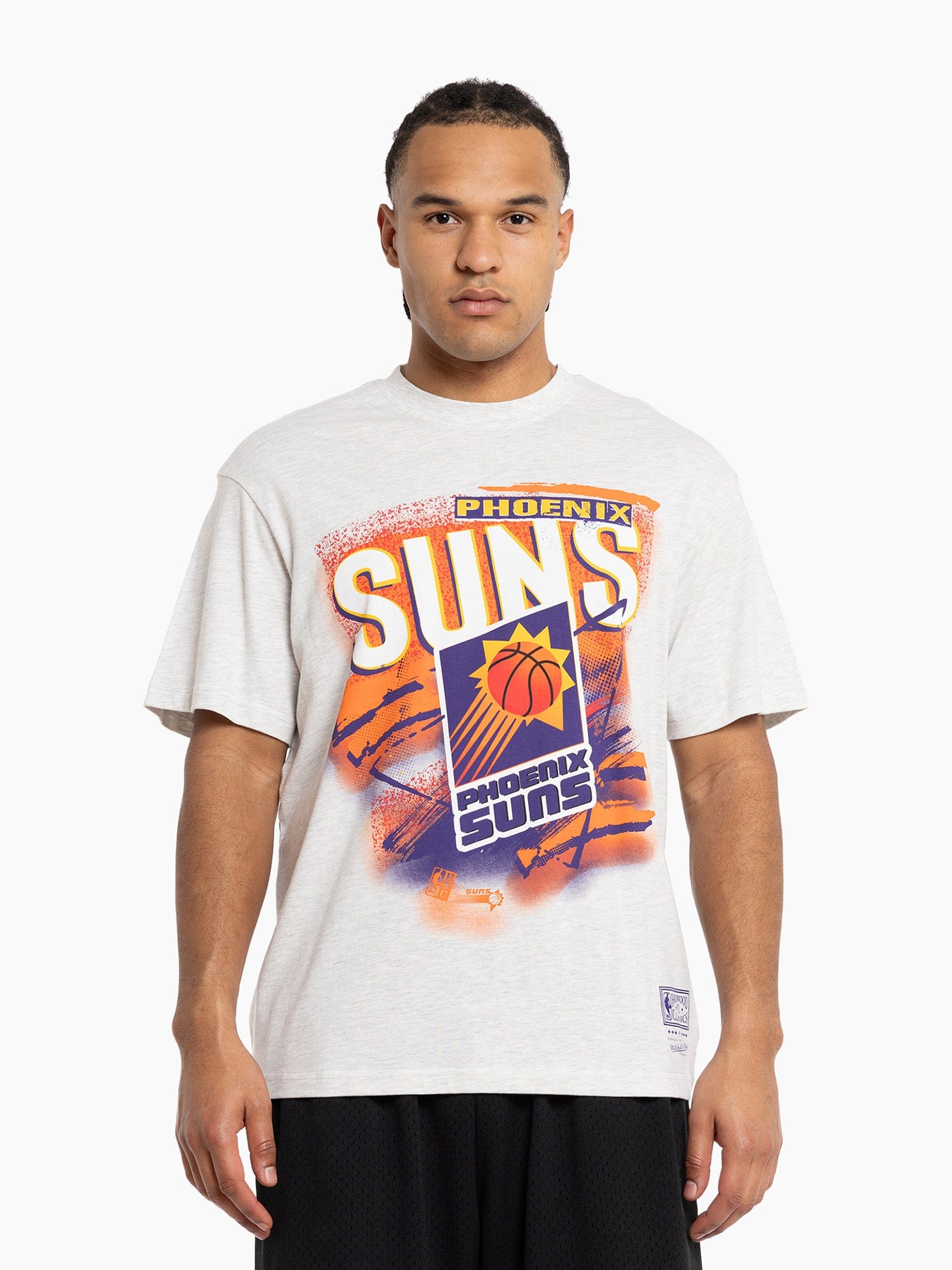 Mitchell And Ness T-Shirts Phoenix Suns Mitchell & Ness NBA Abstract Vintage T-Shirt - Silver Marle