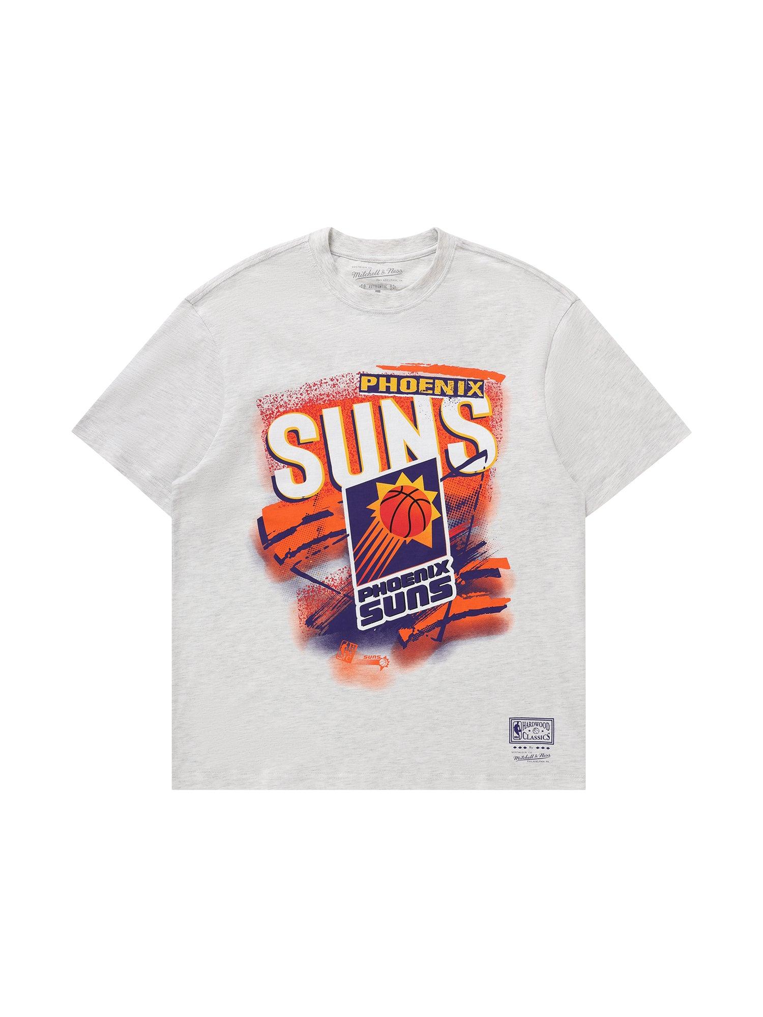 Mitchell And Ness T-Shirts Phoenix Suns Mitchell & Ness NBA Abstract Vintage T-Shirt - Silver Marle