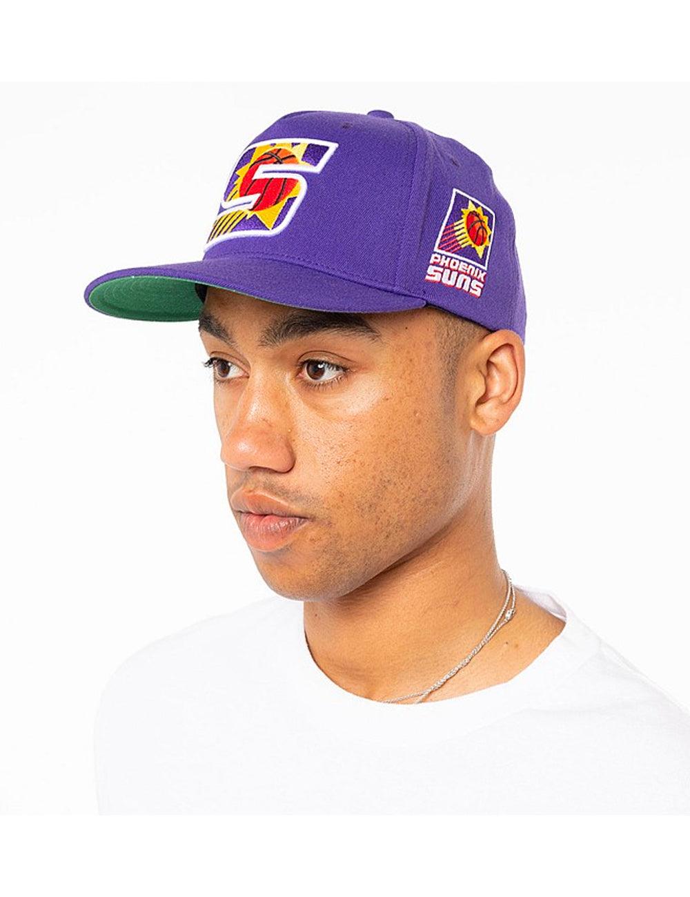 Mitchell And Ness Caps Phoenix Suns Mitchell & Ness NBA Initials Classic Red Snapback Hat - Purple