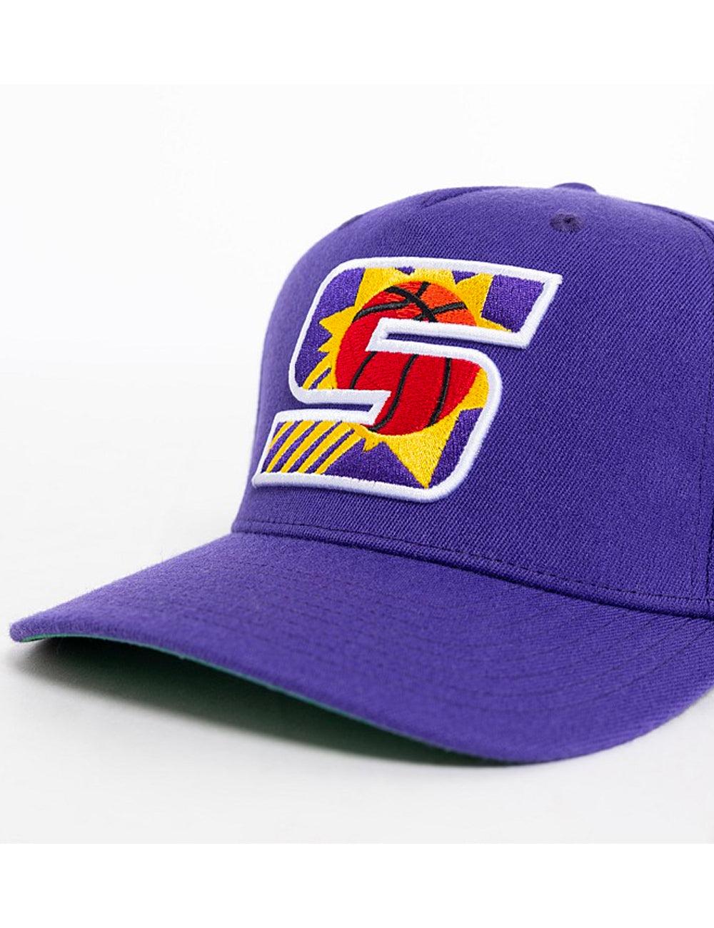 Mitchell And Ness Caps Phoenix Suns Mitchell & Ness NBA Initials Classic Red Snapback Hat - Purple