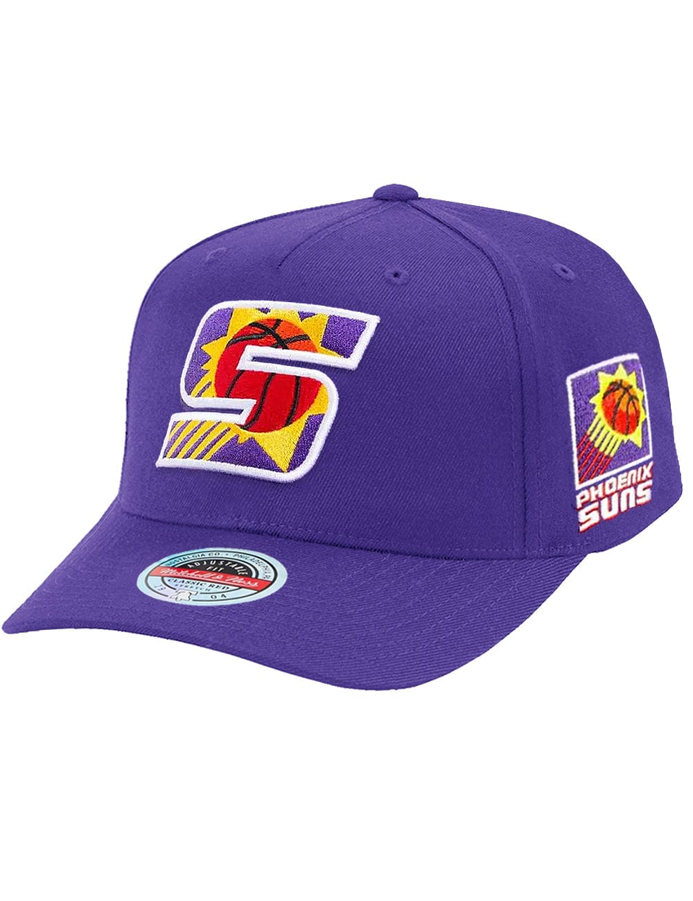 Mitchell And Ness Caps Phoenix Suns Mitchell & Ness NBA Initials Classic Red Snapback Hat - Purple