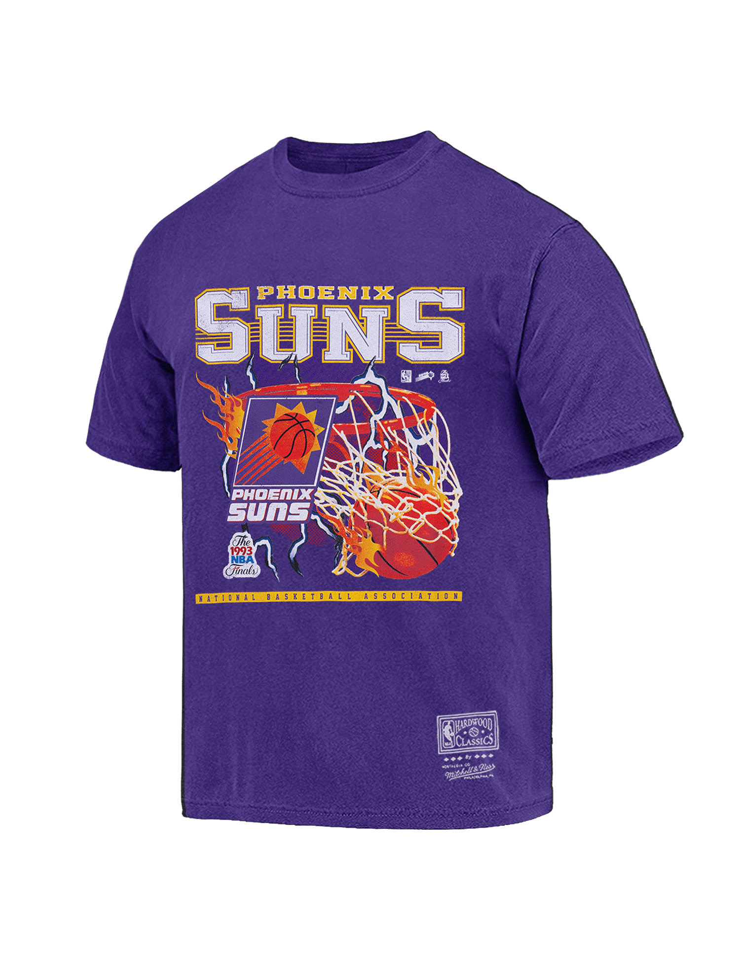 Mitchell And Ness T-Shirts Phoenix Suns Mitchell & Ness NBA Lightning Hoop Vintage T-Shirt - Purple