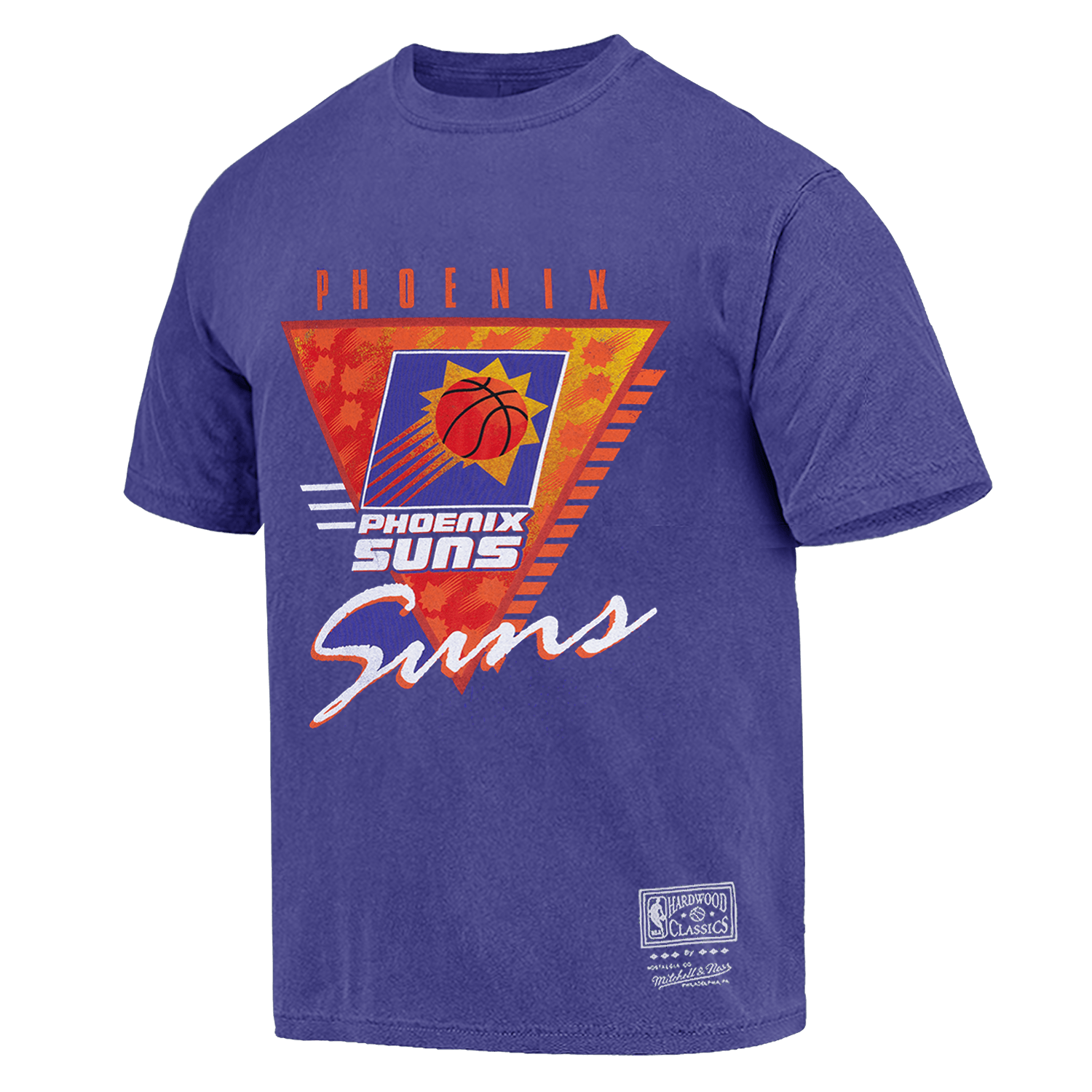 Mitchell And Ness T-Shirts Phoenix Suns Mitchell & Ness NBA Tri Logo Vintage T-Shirt - Faded Purple