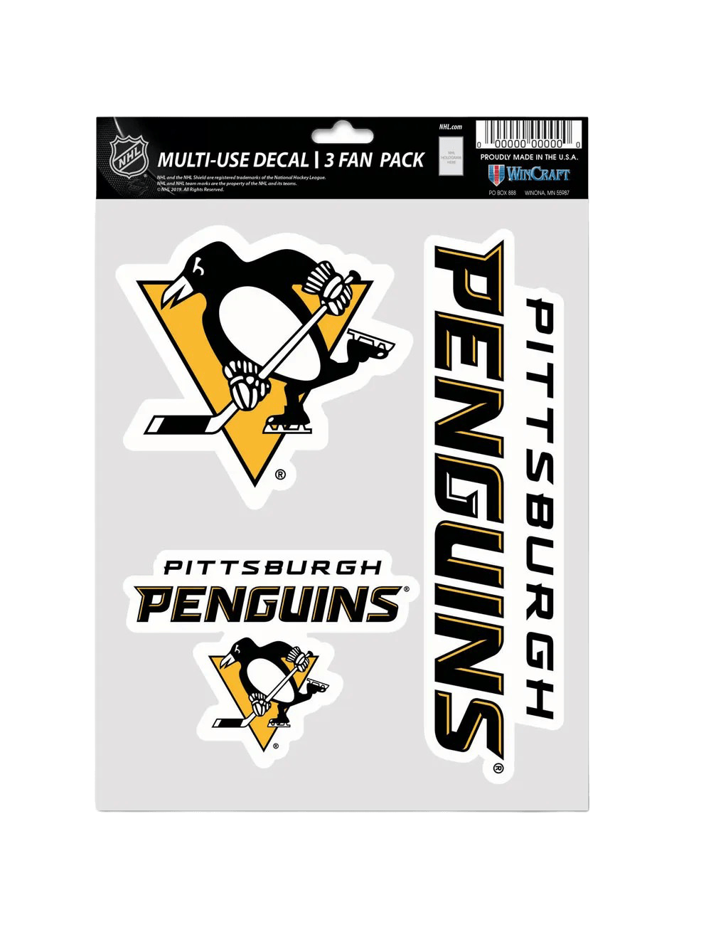 Wincraft Accessories Pittsburgh Penguins Wincraft NHL Team 3 Piece 5” x 7” Decal Set