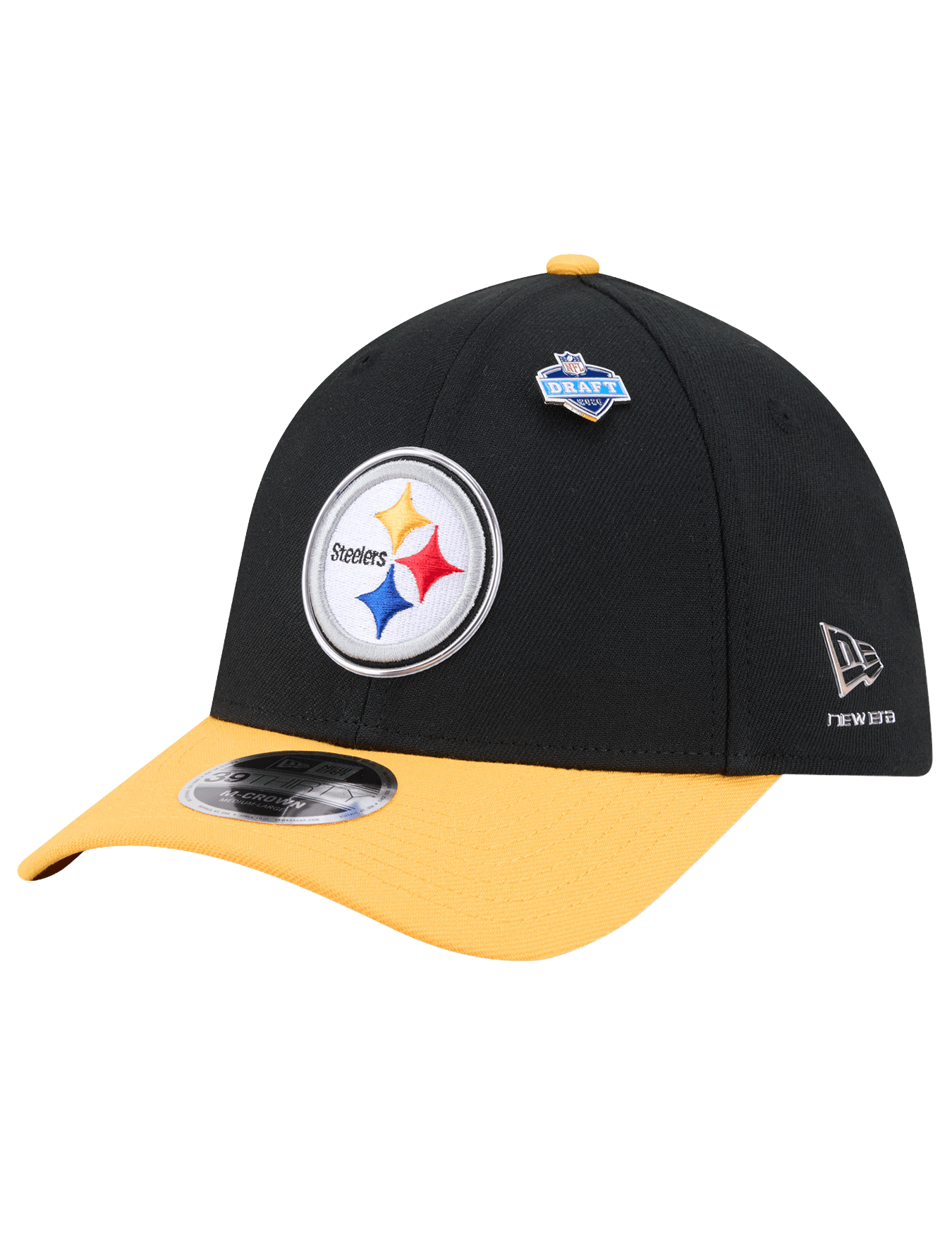 New Era Caps Pittsburgh Steelers New Era NFL Draft 26 39THIRTY M-Crown Stretch-Fit Hat