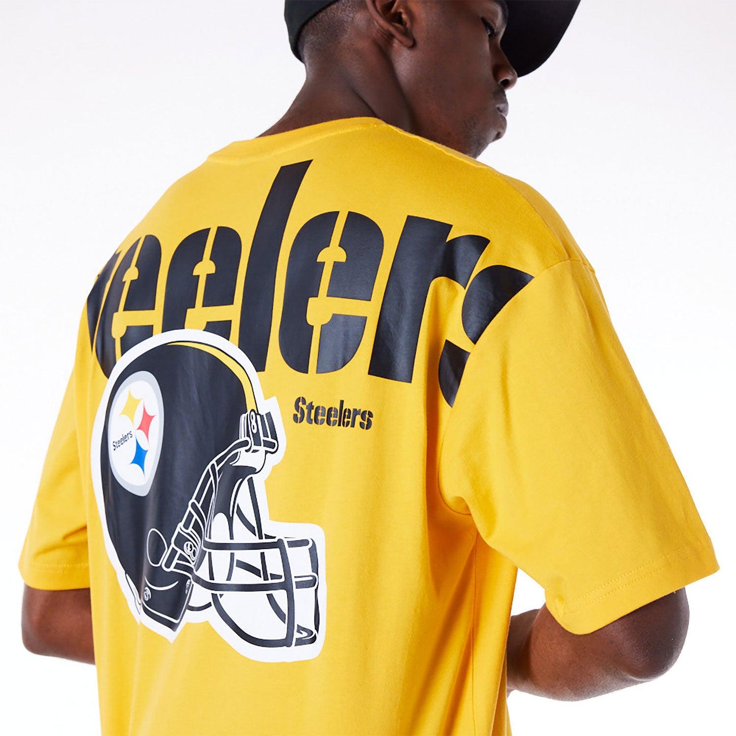 Pittsburgh Steelers New Era NFL Logo Select Oversized T-Shirt - Yellow
