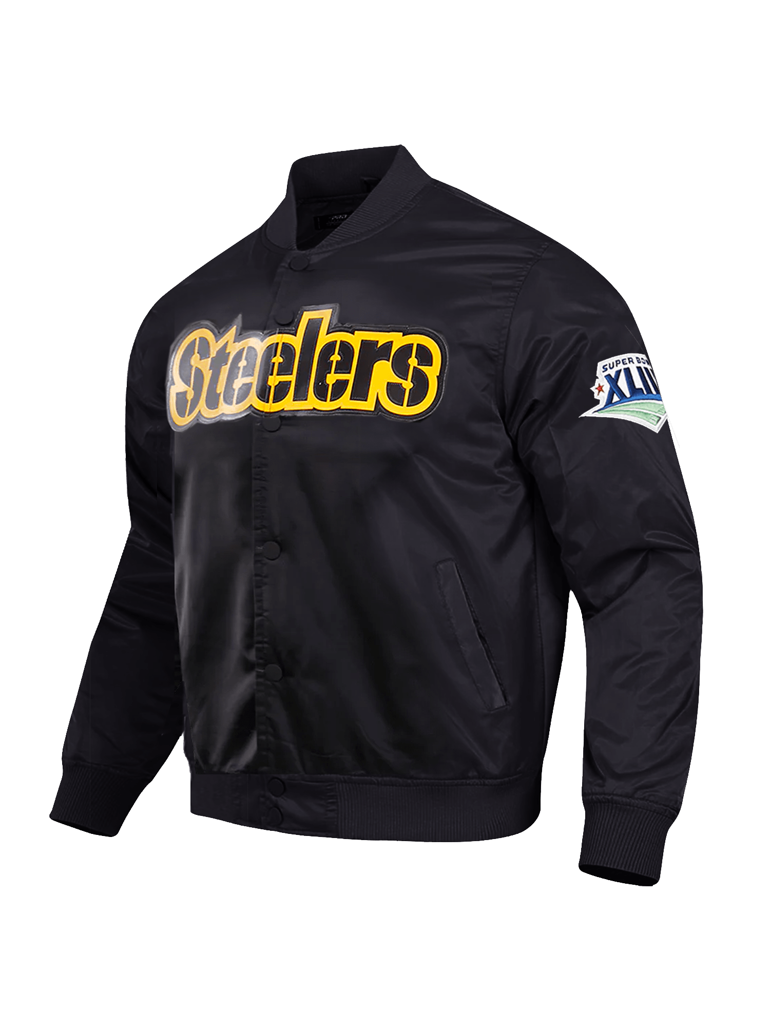 Pro Standard Jackets Pittsburgh Steelers Pro Standard NFL Team Classic Satin Button Jacket - Black