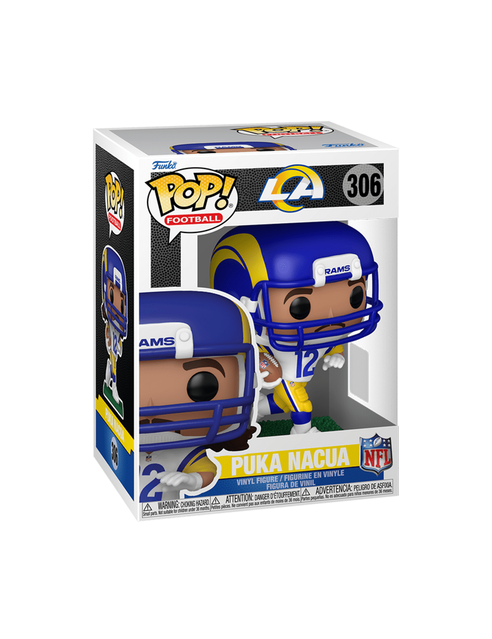 Funko Figures Puka Nacua Los Angeles Rams Funko NFL Vinyl Pop Figure - 306
