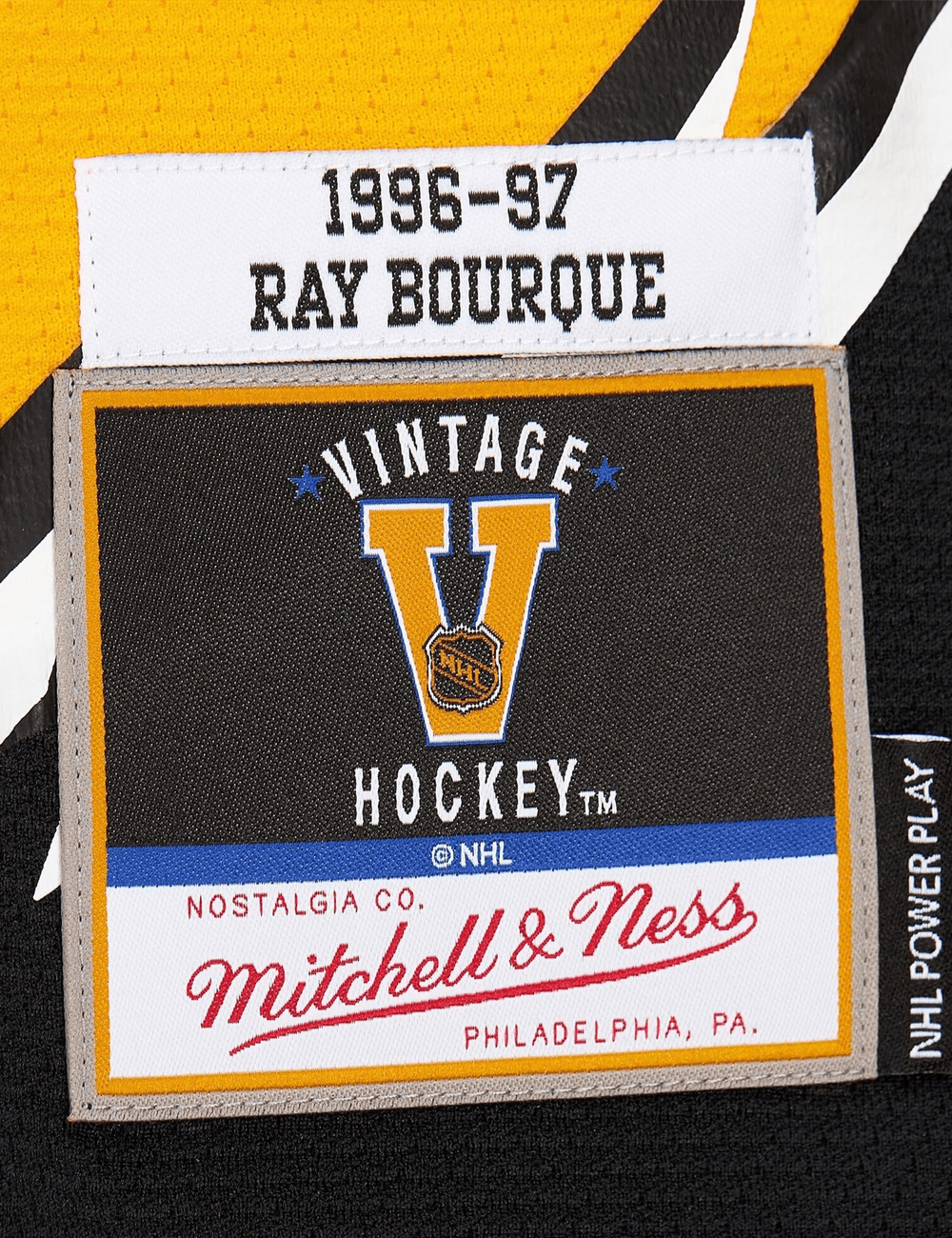 Mitchell And Ness Jerseys Ray Bourque Boston Bruins Mitchell & Ness NHL 96 Alt Power Play Jersey - Gold