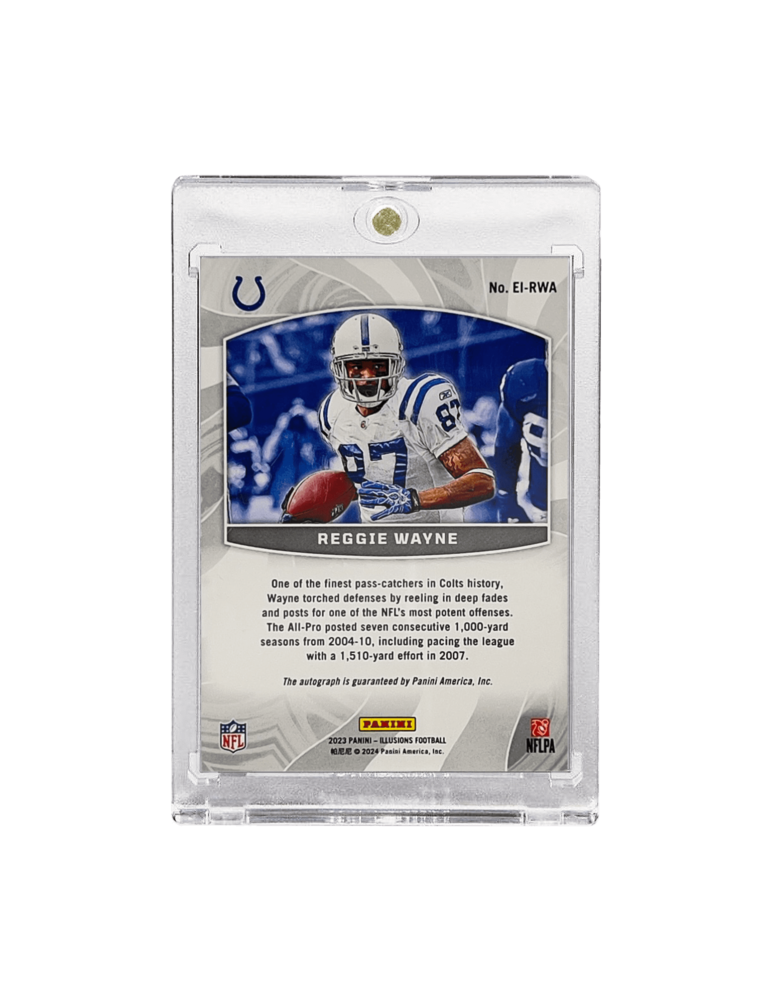 Panini Cards Reggie Wayne Indianapolis Colts Panini NFL Illusions 23 Elusive Ink /50 Card