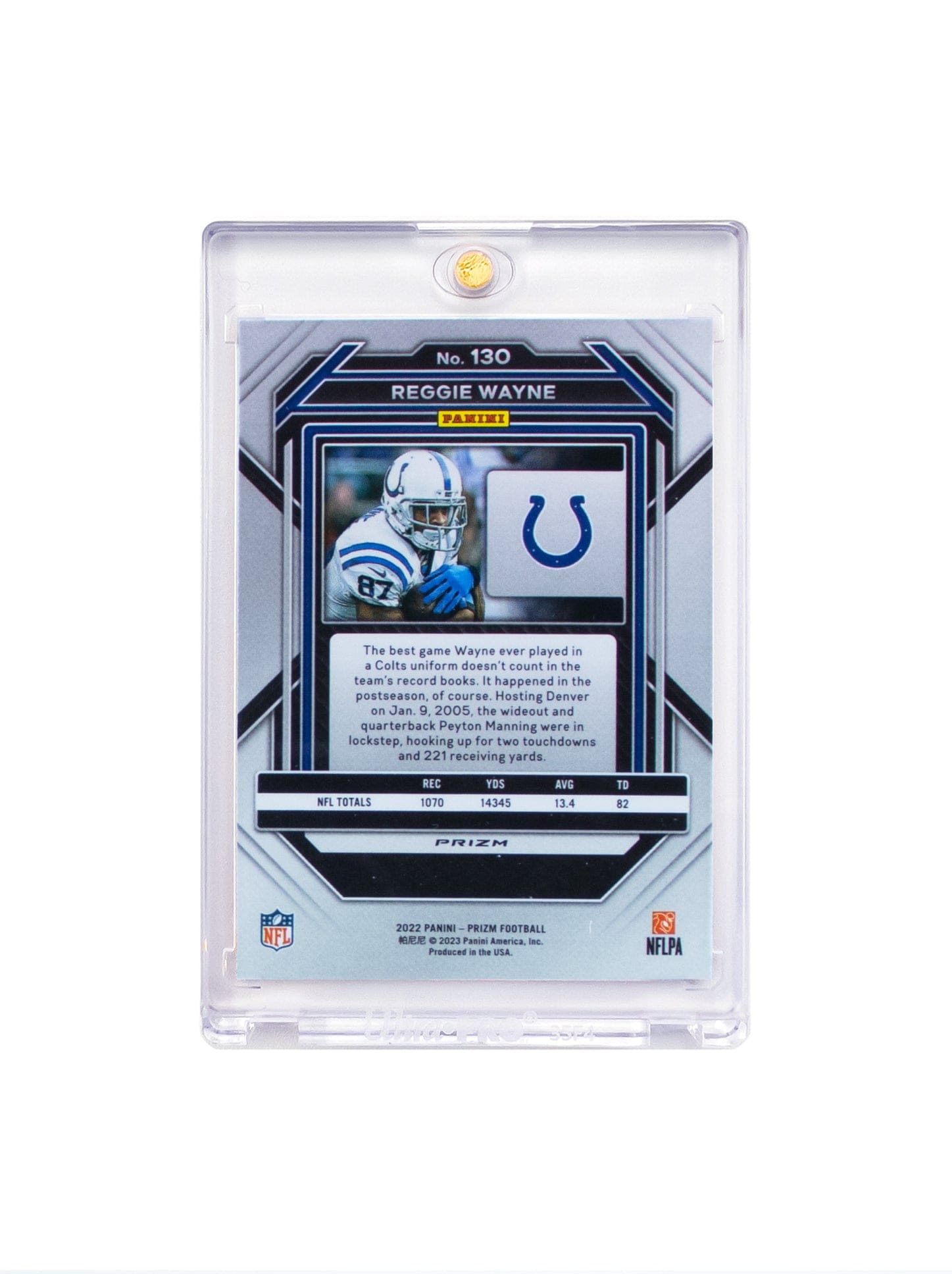 Panini Cards Reggie Wayne Indianapolis Colts Panini NFL Prizm 22 Checkerboard SP Card