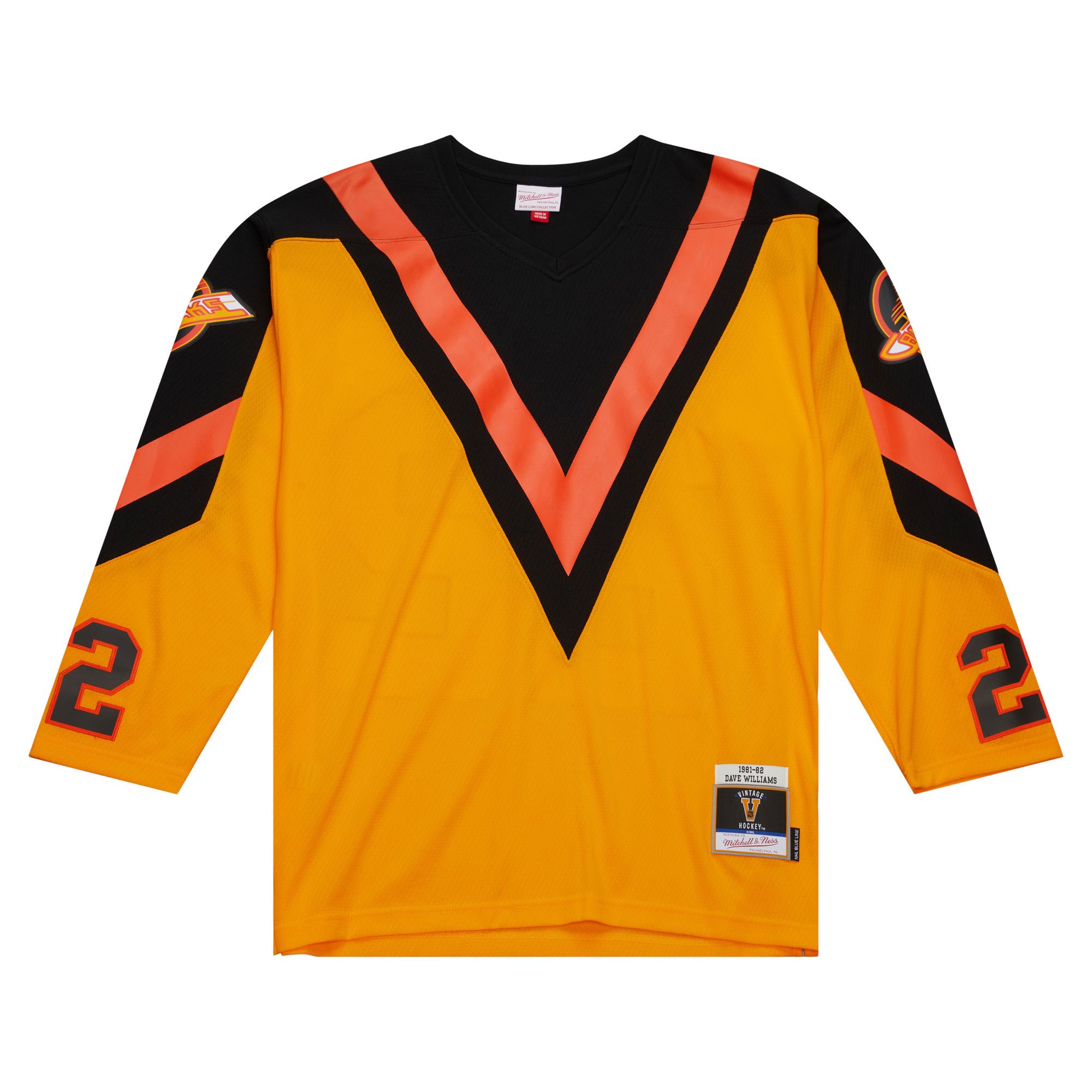 Dave Williams Vancouver Canucks Mitchell & Ness NHL Blue Line Jersey - Yellow