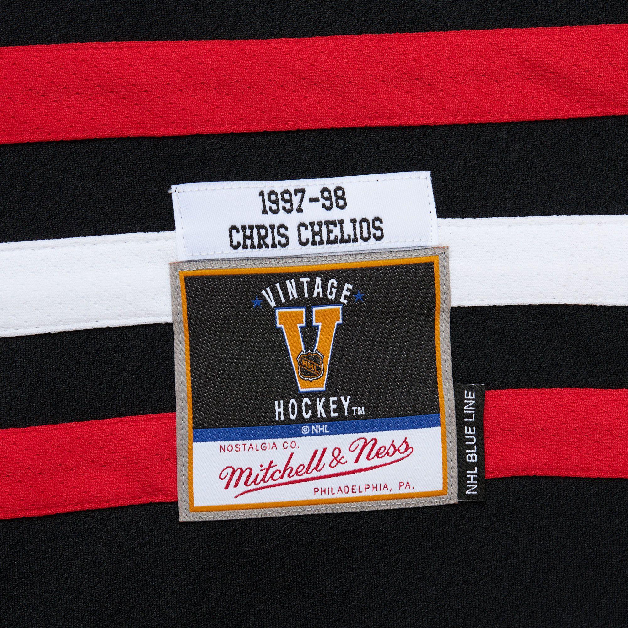 Chris Chelios Chicago Blackhawks Mitchell & Ness NHL 97/98 Blue Line Jersey - Black