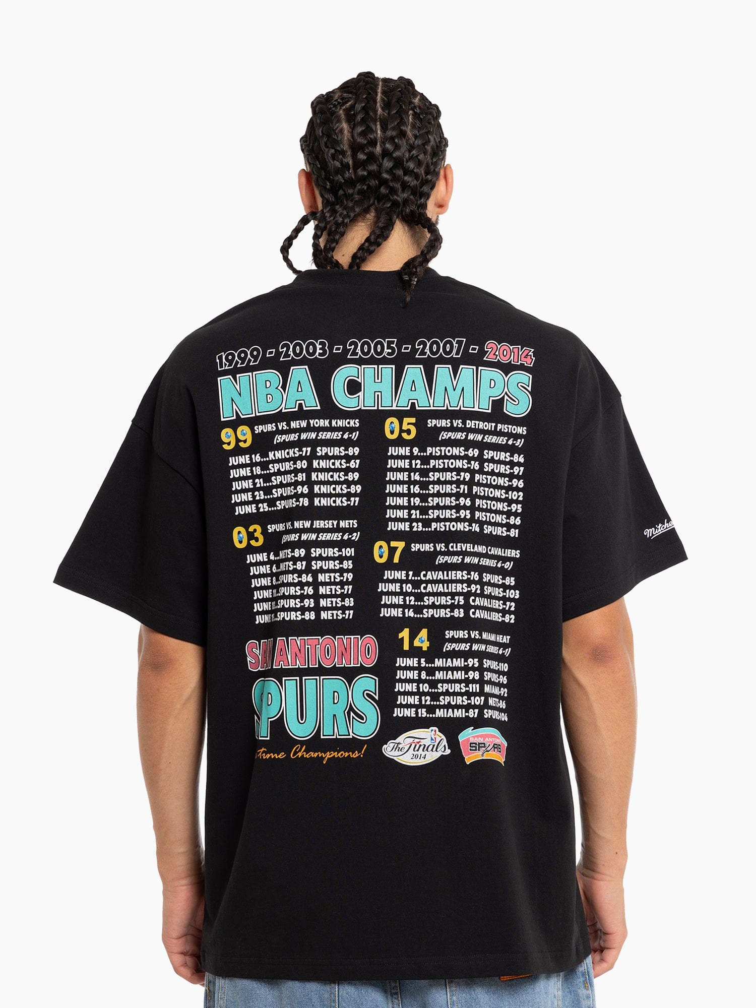 Mitchell And Ness T-Shirts San Antonio Spurs Mitchell & Ness NBA 14 Champs Tour Vintage T-Shirt - Vintage Black