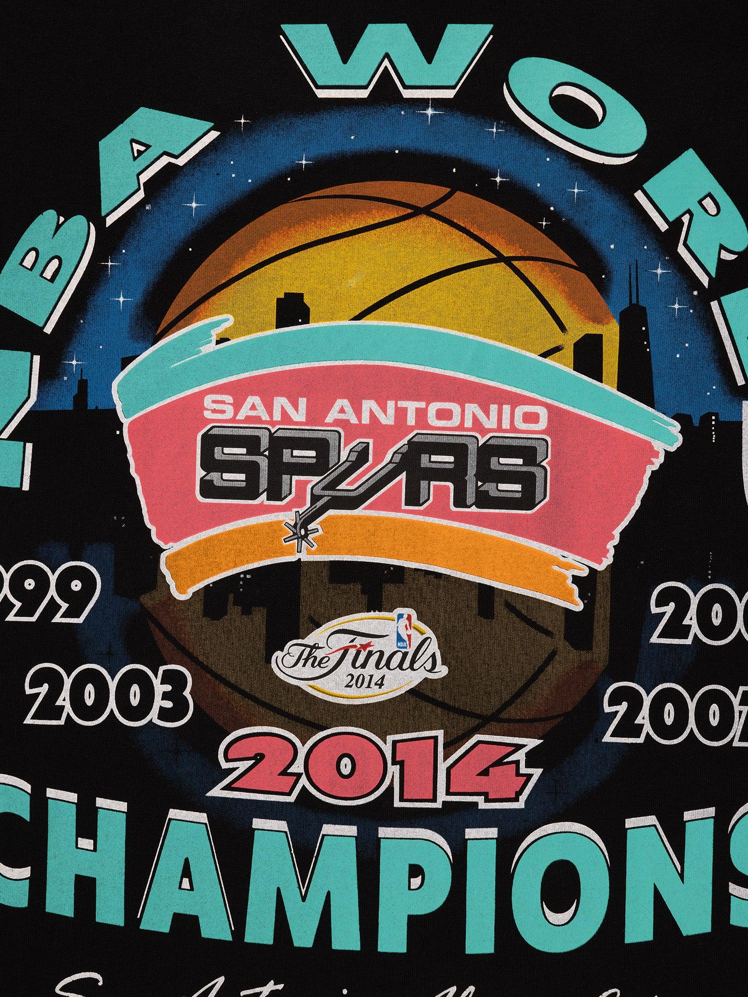 Mitchell And Ness T-Shirts San Antonio Spurs Mitchell & Ness NBA 14 Champs Tour Vintage T-Shirt - Vintage Black