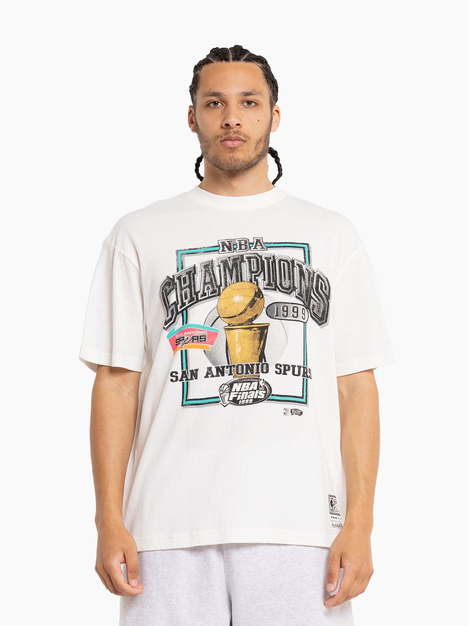Mitchell And Ness T-Shirts San Antonio Spurs Mitchell & Ness NBA 99 Champs Vintage T-Shirt - Vintage White