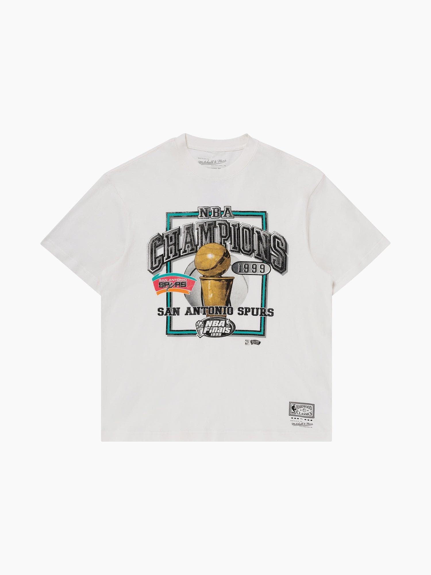 Mitchell And Ness T-Shirts San Antonio Spurs Mitchell & Ness NBA 99 Champs Vintage T-Shirt - Vintage White