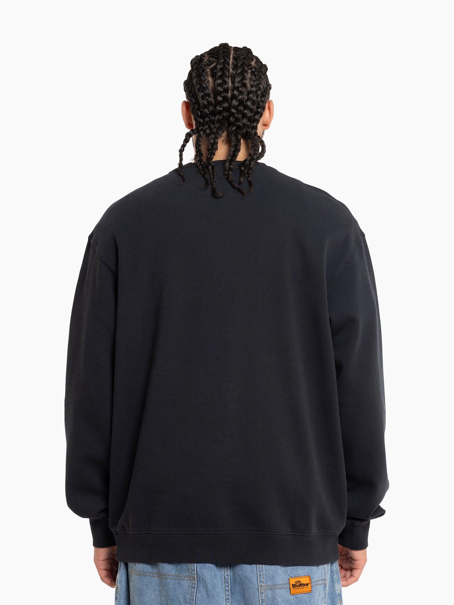 Mitchell And Ness Jumpers San Antonio Spurs Mitchell & Ness NBA Brush Off Vintage Crew Jumper - Vintage Black