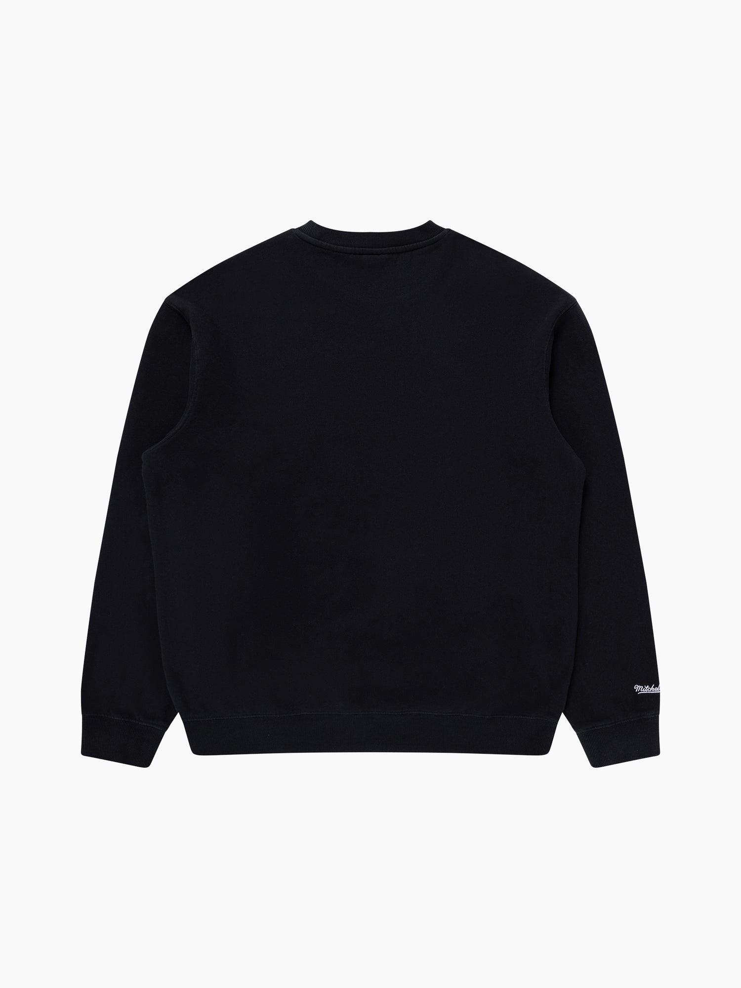 Mitchell And Ness Jumpers San Antonio Spurs Mitchell & Ness NBA Brush Off Vintage Crew Jumper - Vintage Black